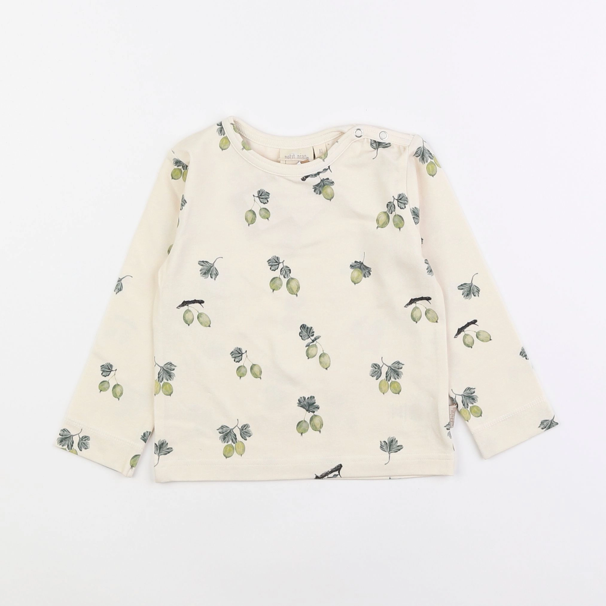 Petit Piao - tee-shirt beige, vert - 12 mois