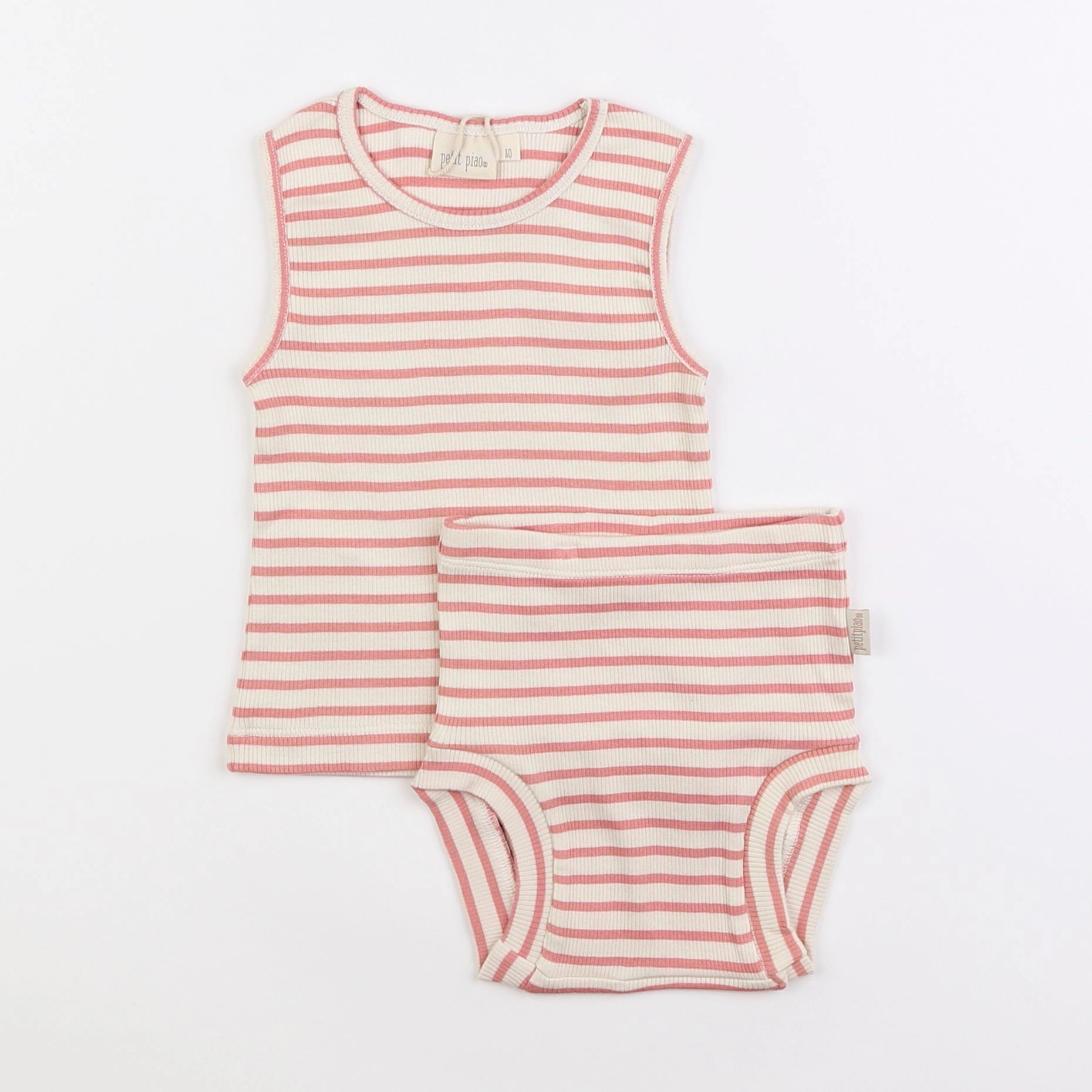 Petit Piao - ensemble sous-vêtements rose - 12 mois