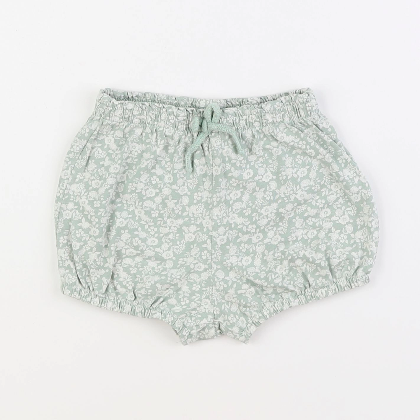 Vertbaudet - short blanc, vert - 2 ans