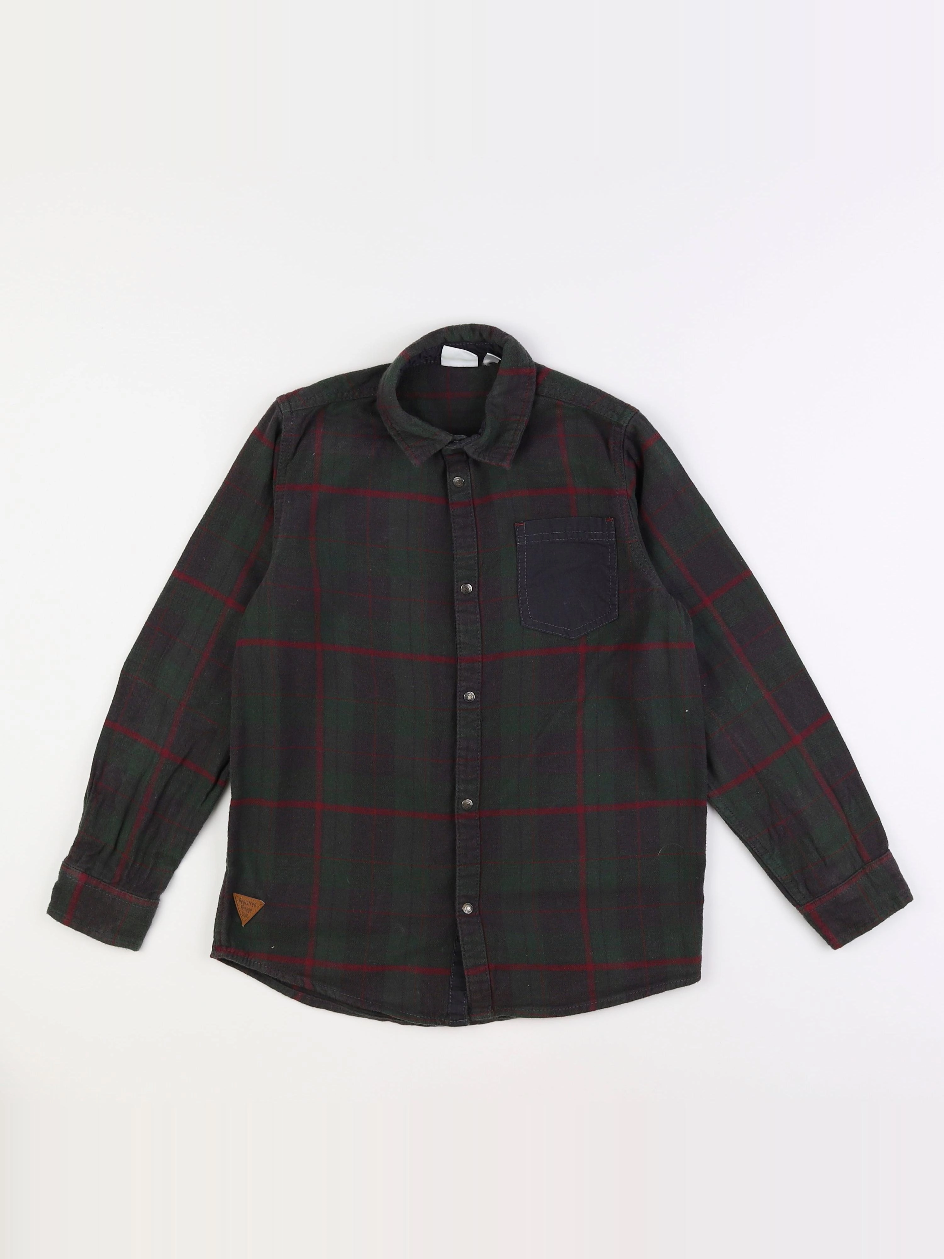 Vertbaudet - chemise vert, rouge - 12 ans