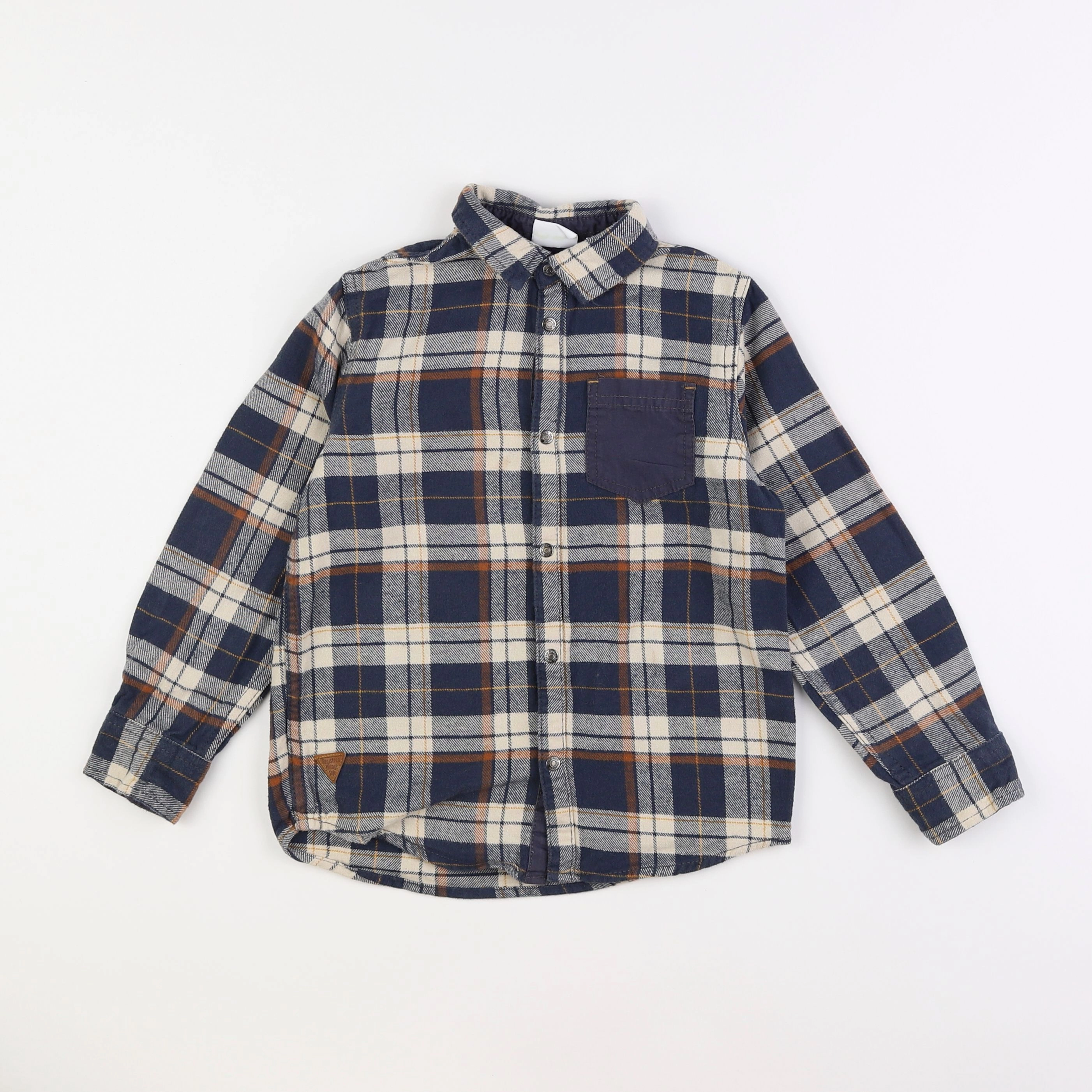 Vertbaudet - chemise blanc, bleu - 8 ans