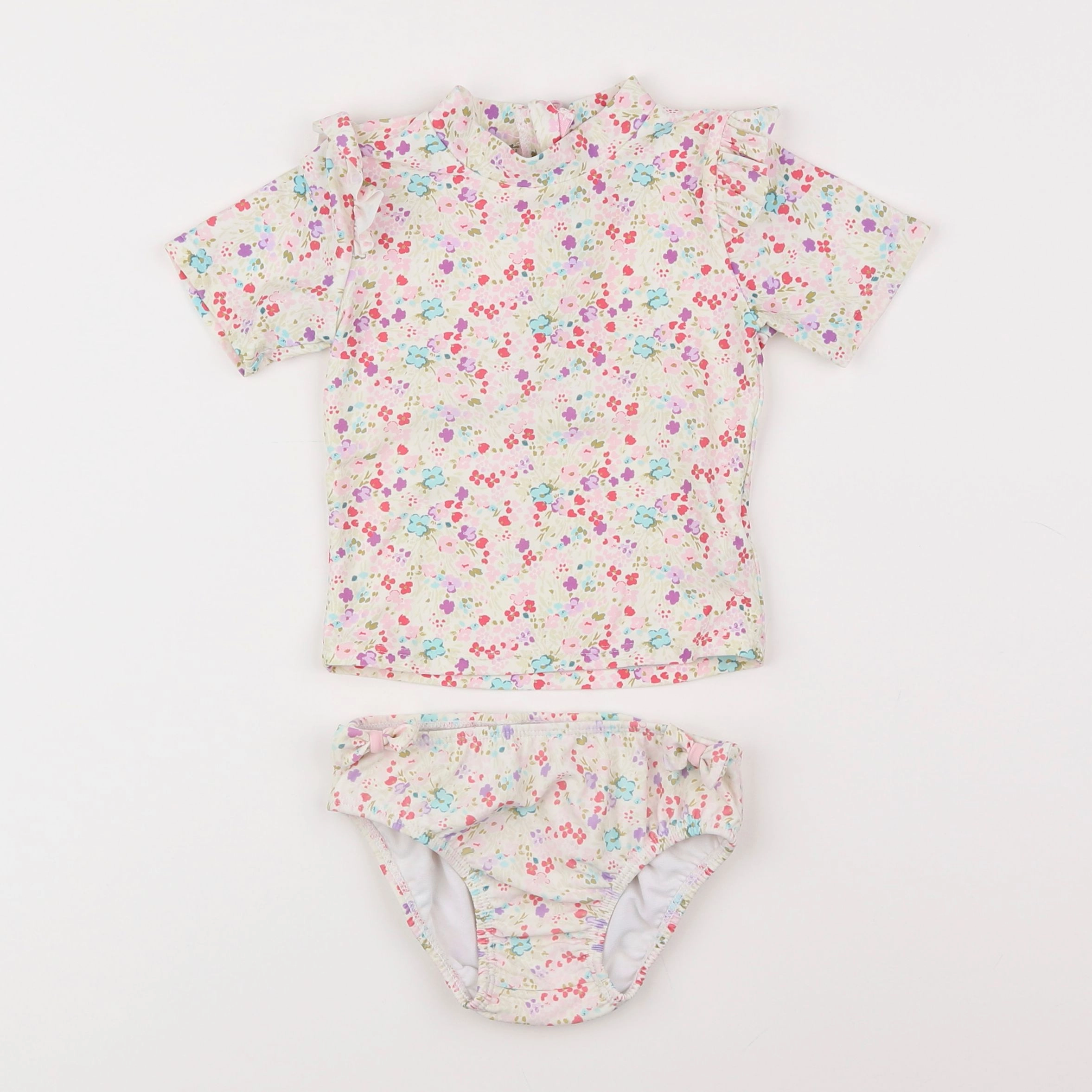 Vertbaudet - maillot de bain blanc, multicolore - 18 mois