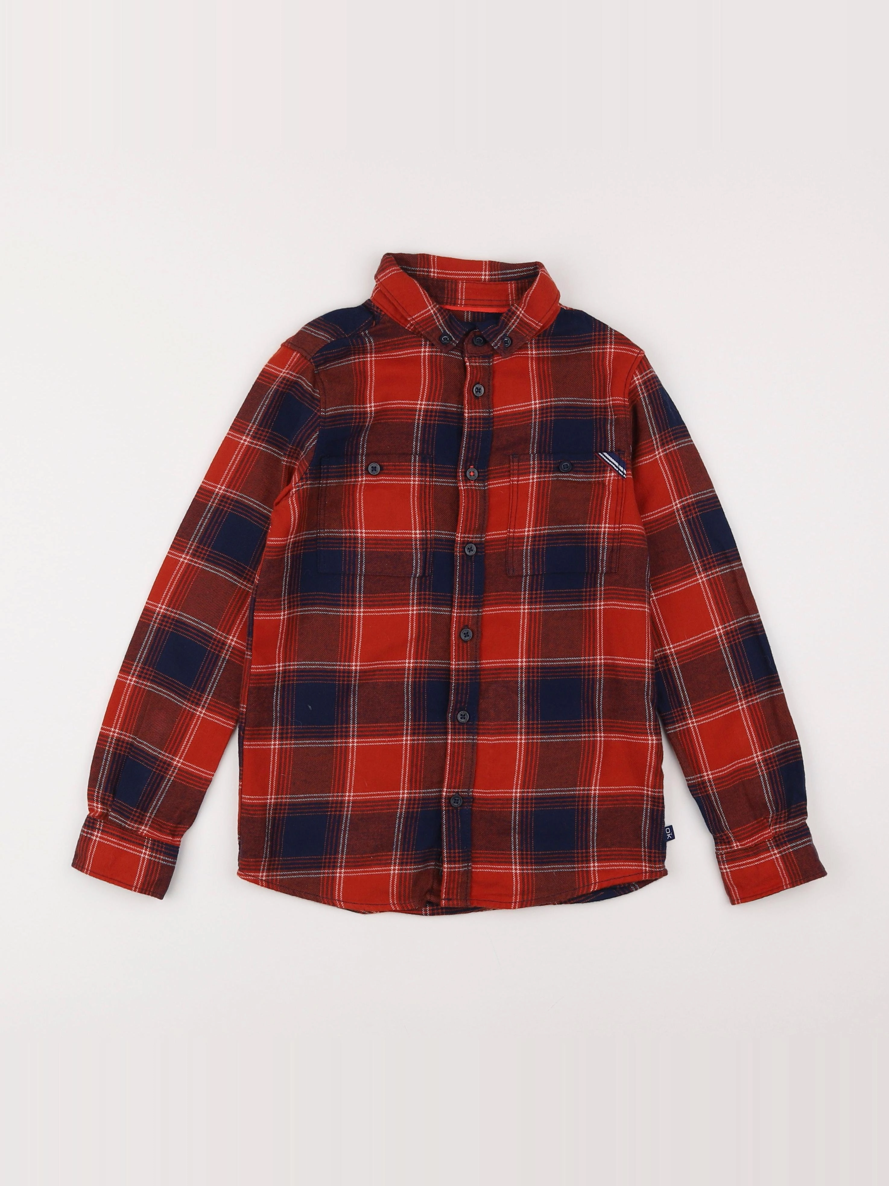Okaidi - chemise marron, bleu - 8 ans