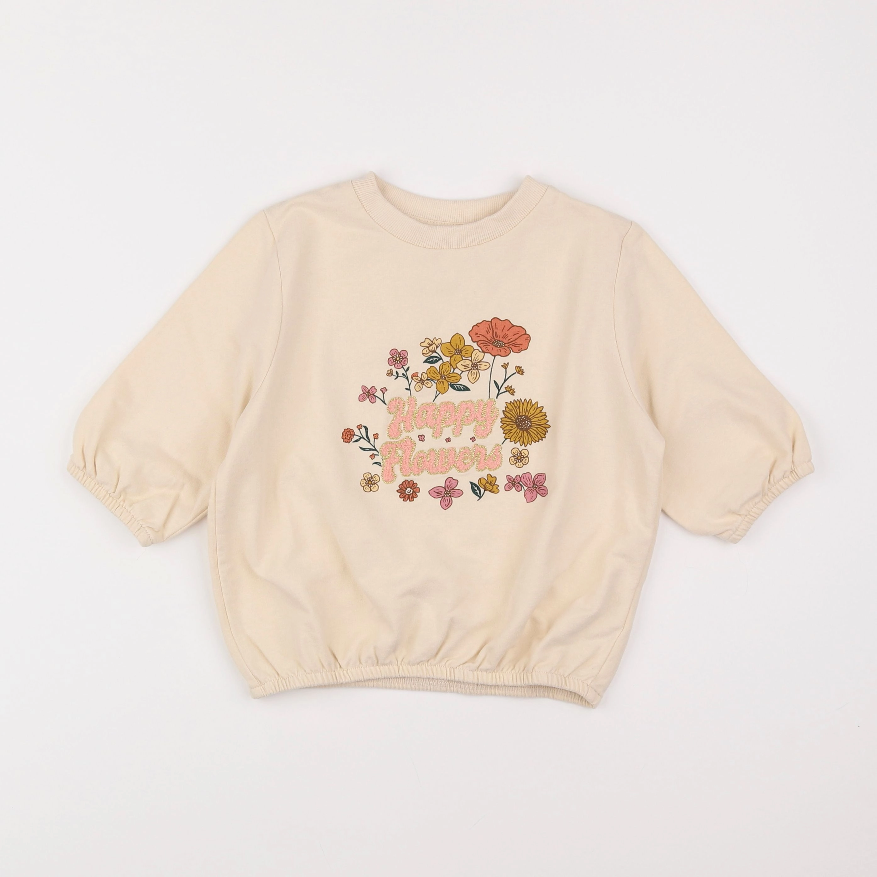 Vertbaudet - sweat beige - 6 ans