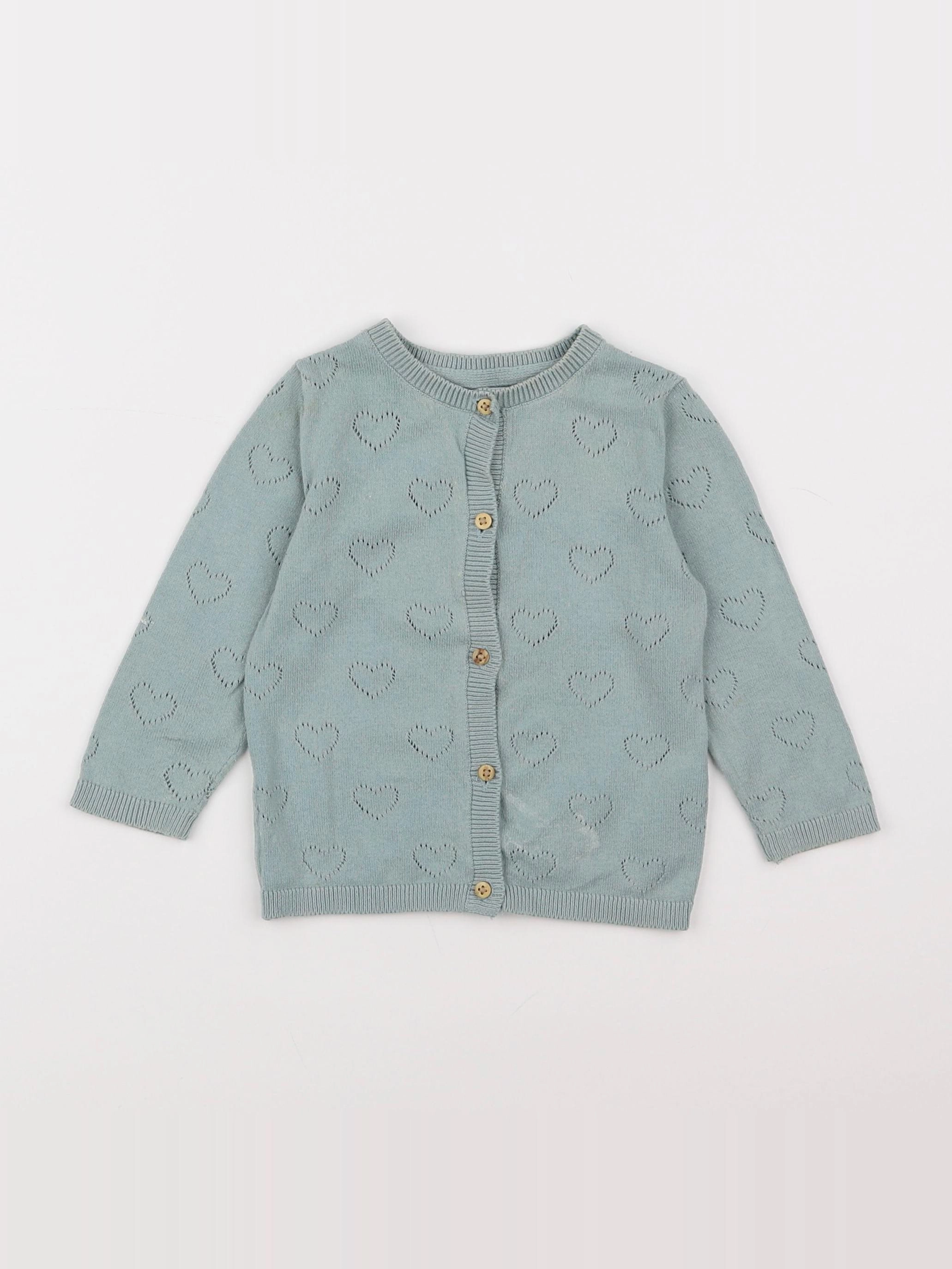 Vertbaudet - gilet vert - 12 mois