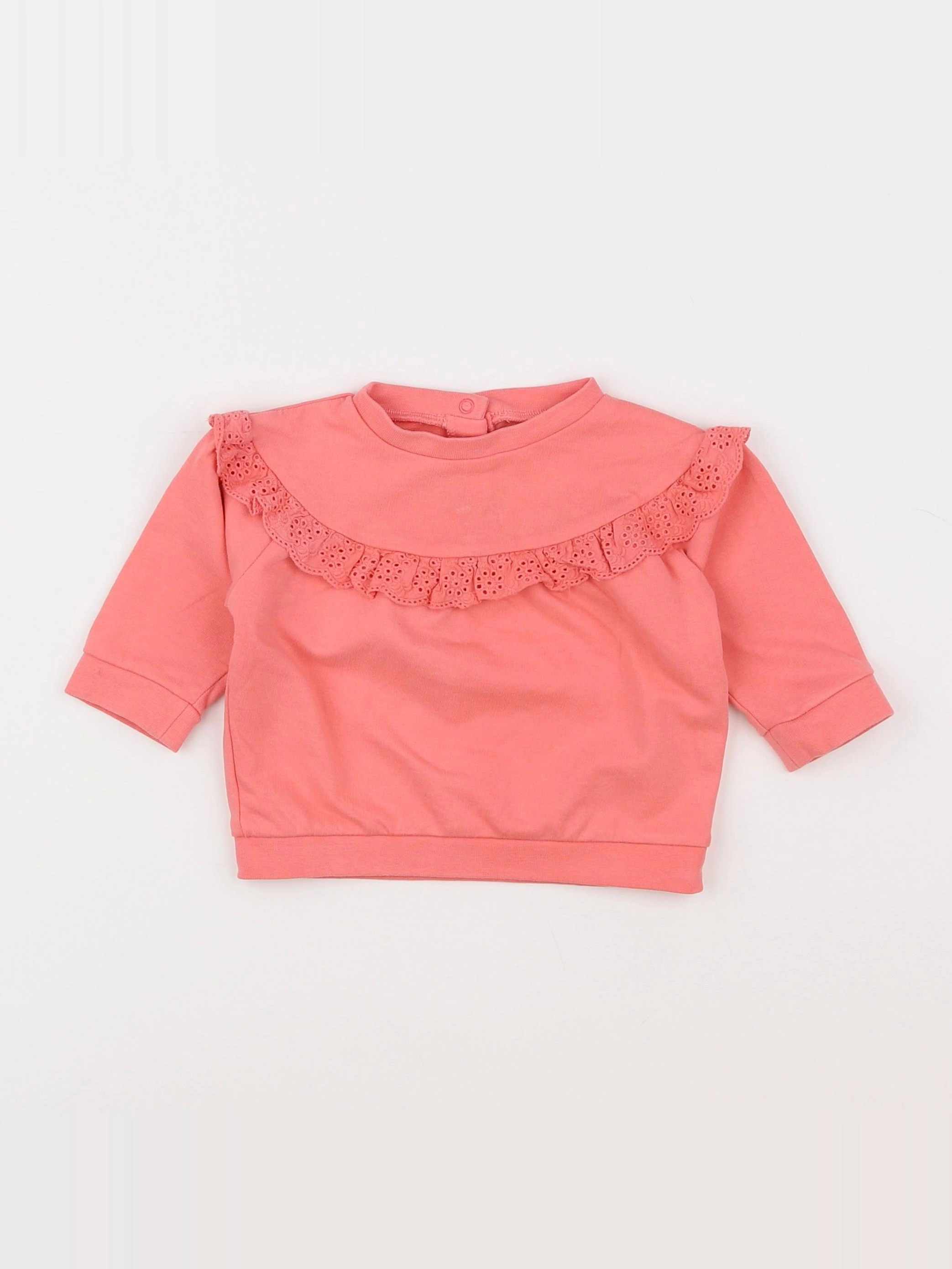 Vertbaudet - sweat rose - 6 mois