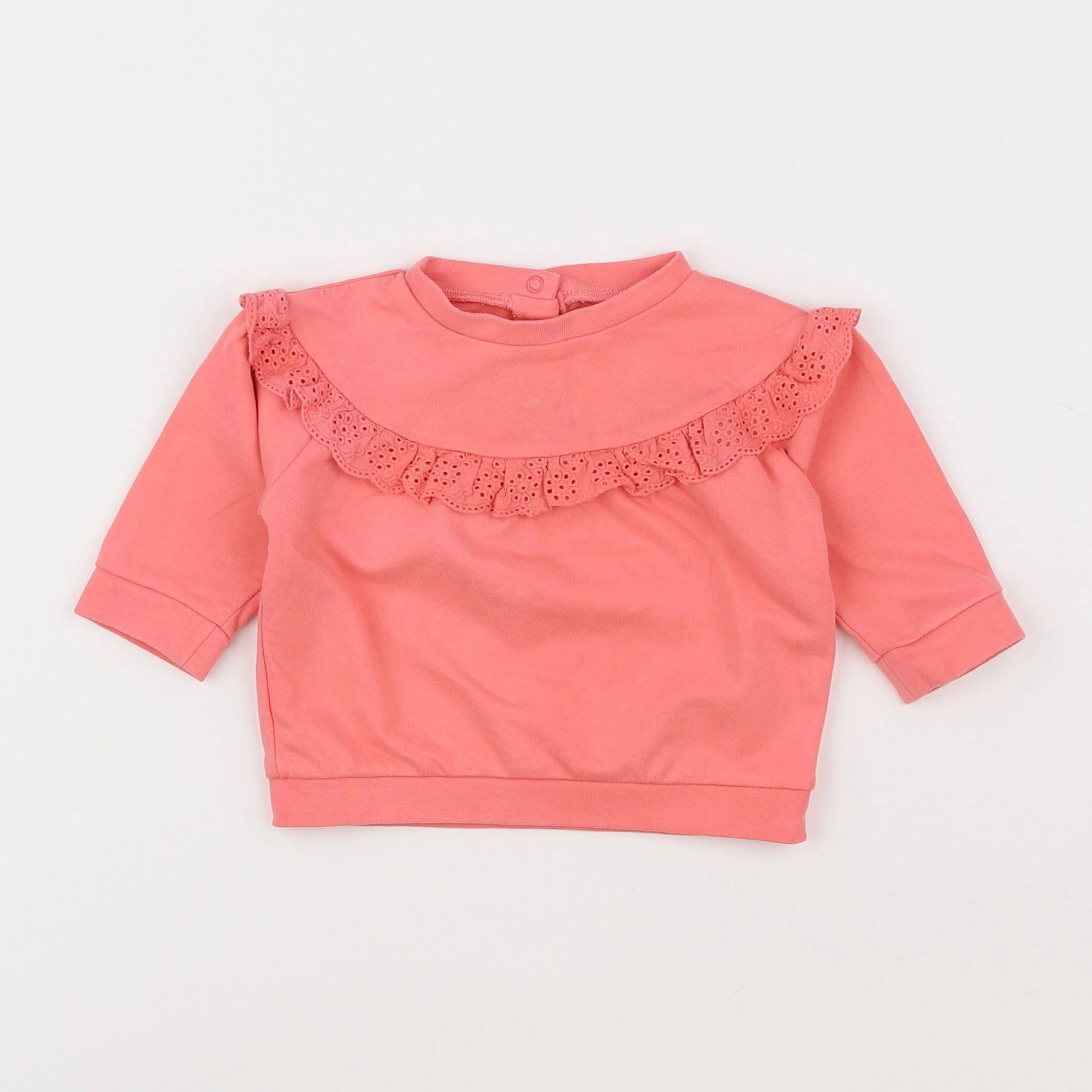 Vertbaudet - sweat rose - 6 mois
