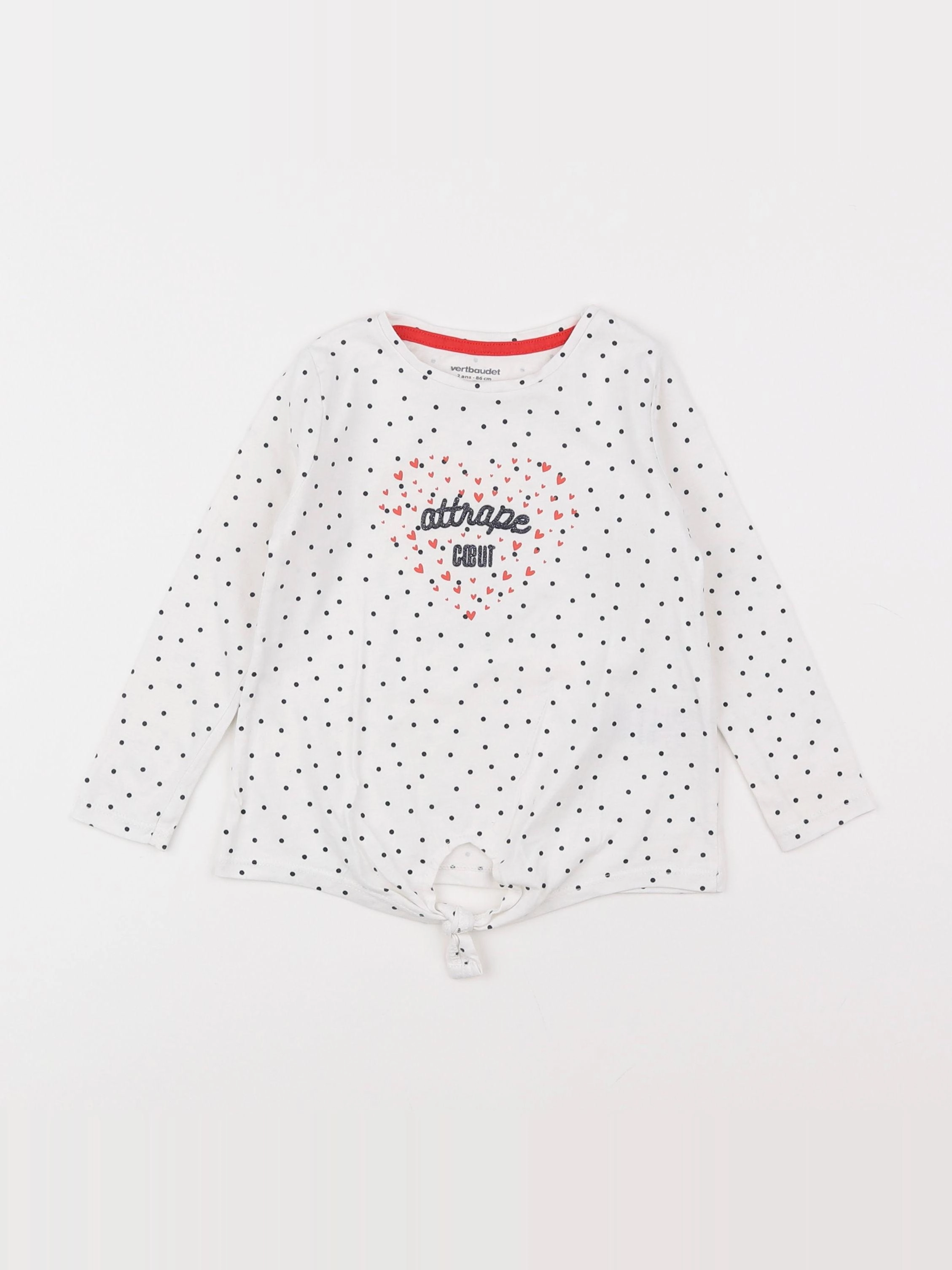 Vertbaudet - tee-shirt blanc - 2 ans