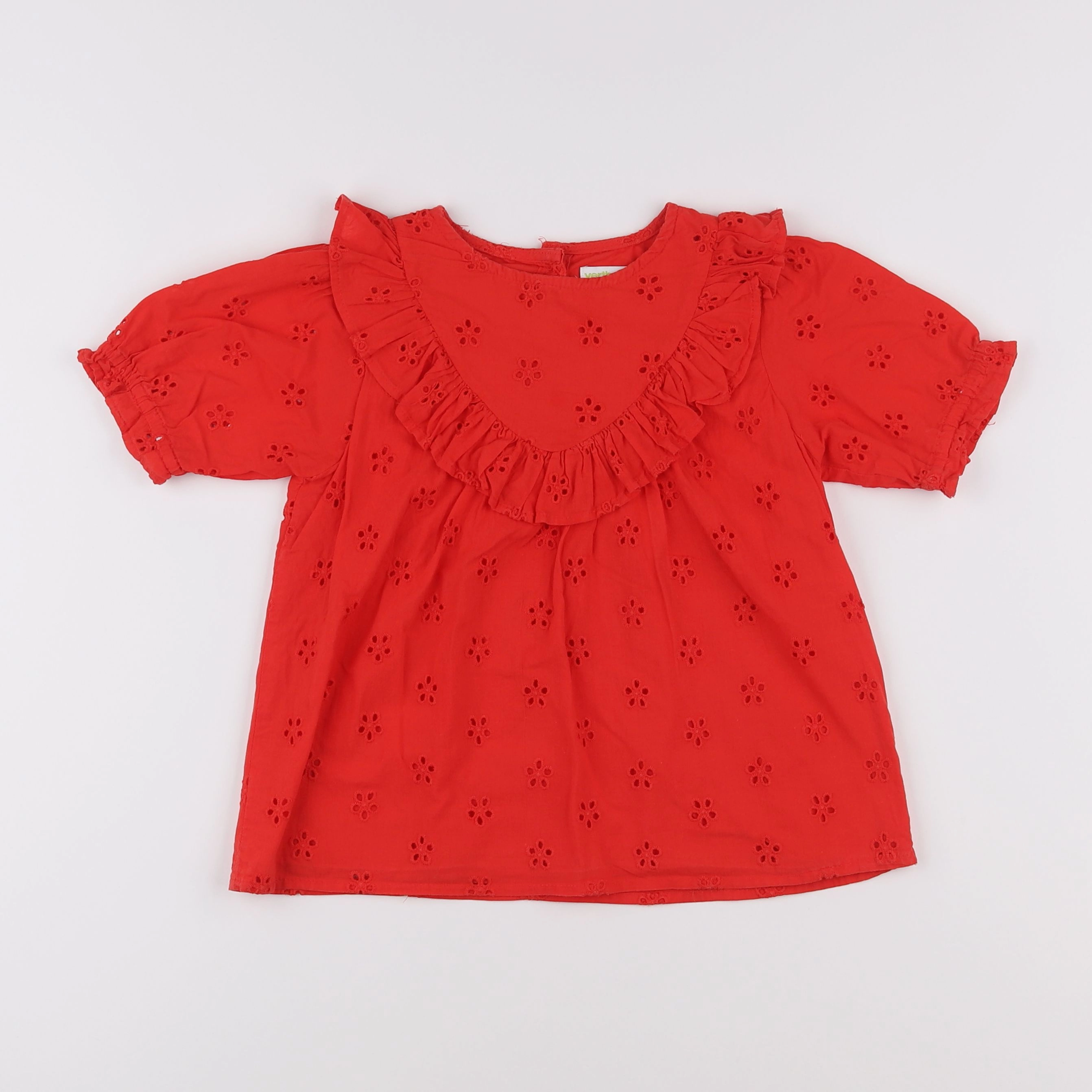 Vertbaudet - blouse rouge - 7 ans