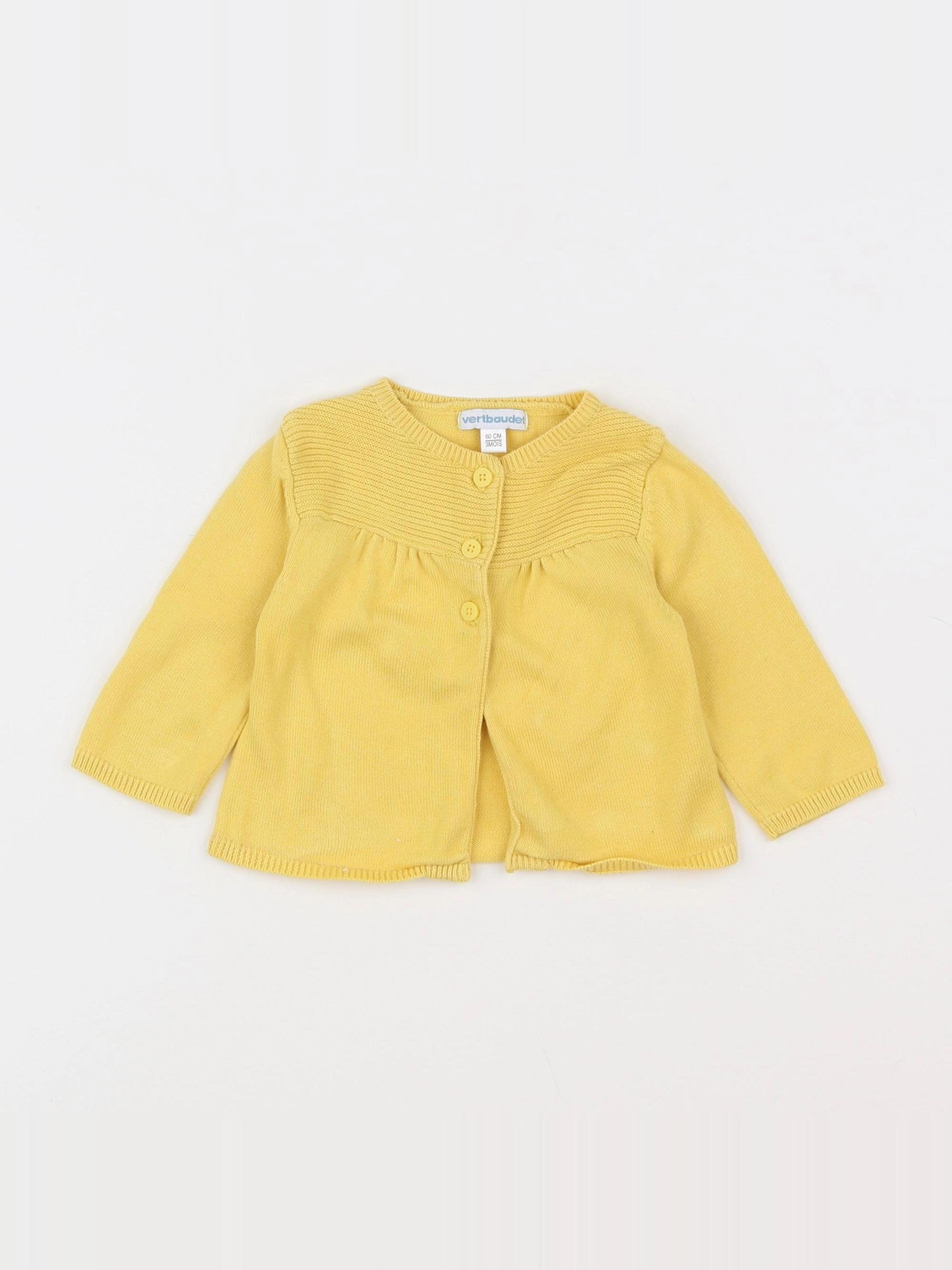 Vertbaudet - gilet jaune - 3 mois