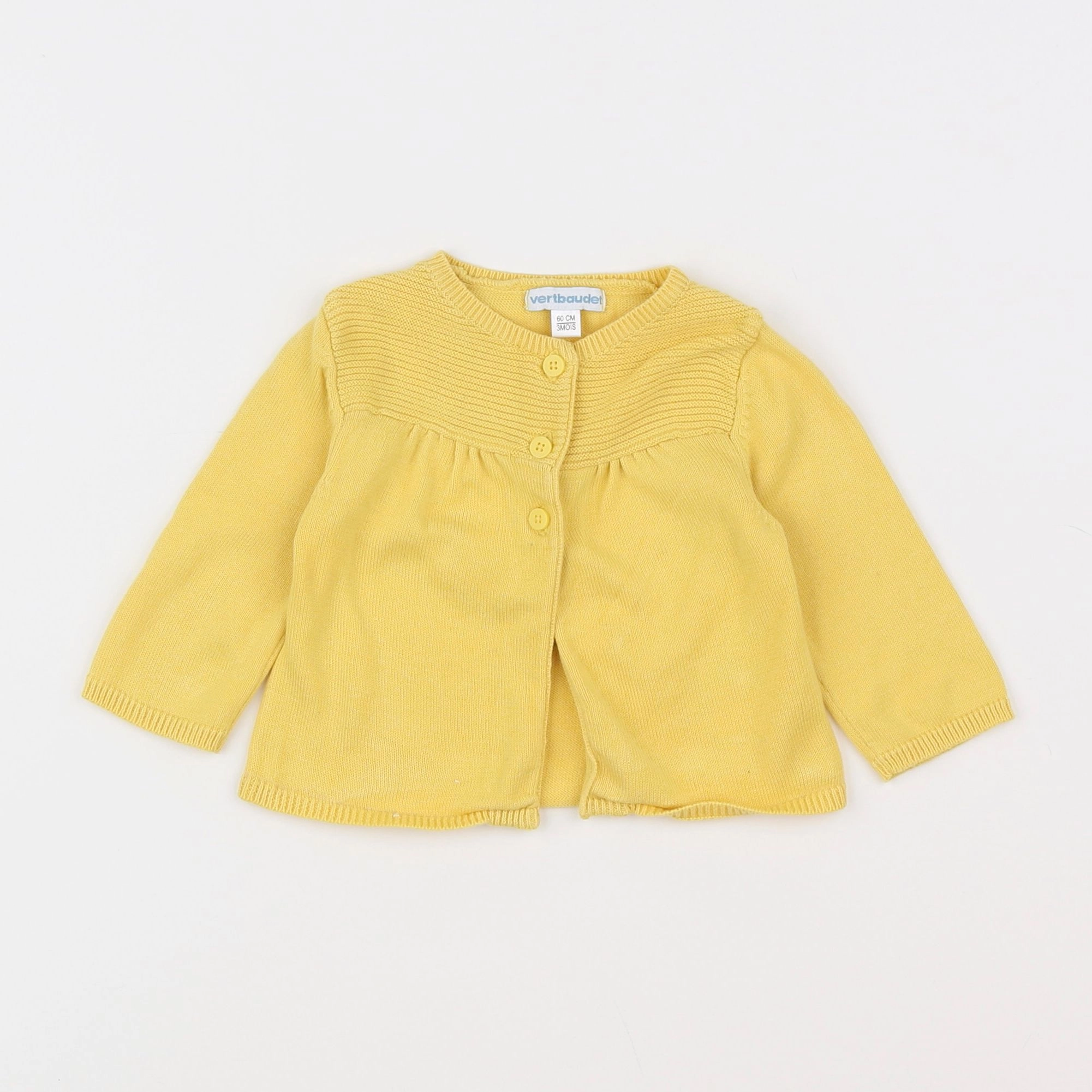 Vertbaudet - gilet jaune - 3 mois