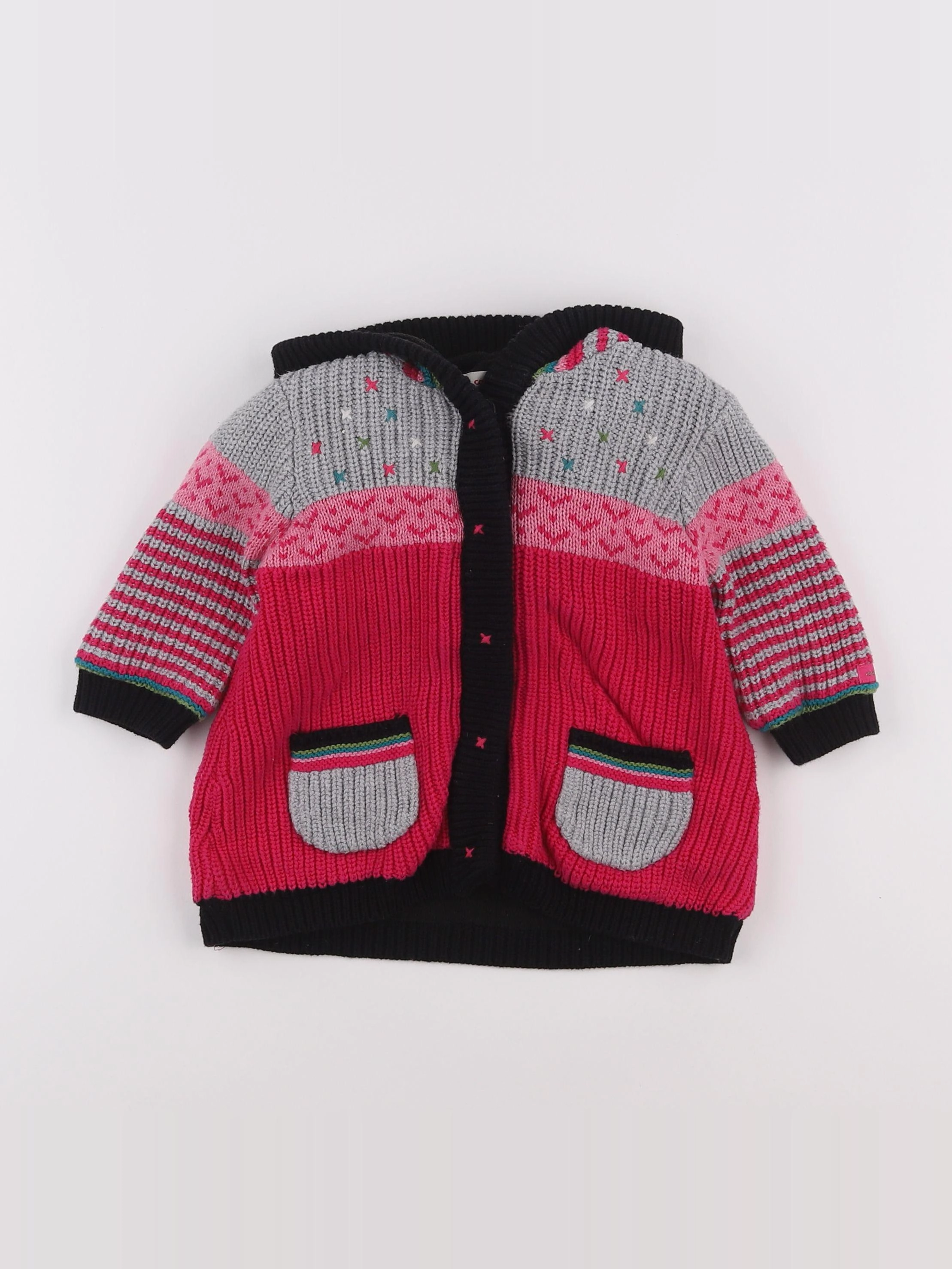 Catimini - veste doublé multicolore - 12 mois