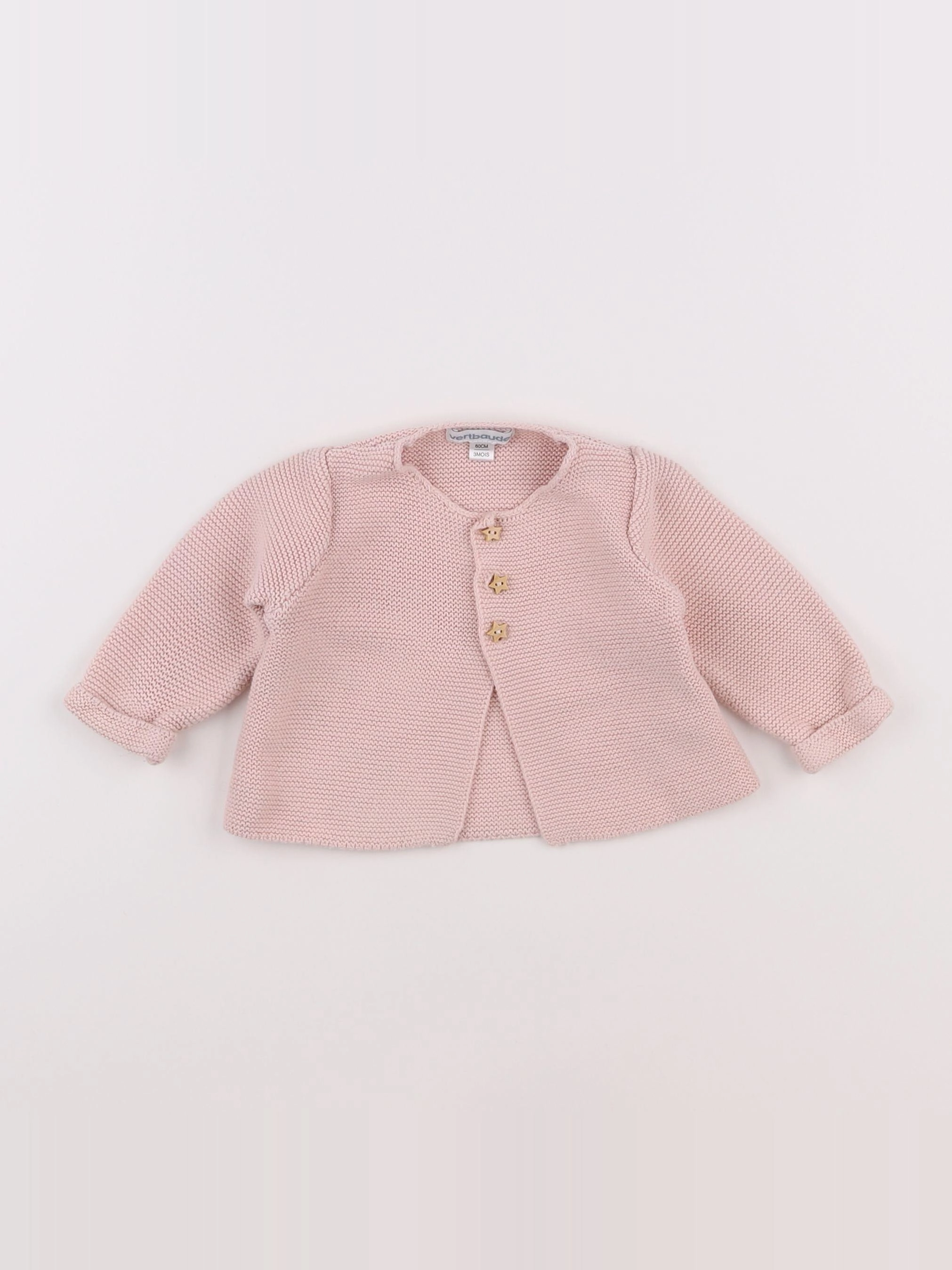 Vertbaudet - gilet rose - 3 mois