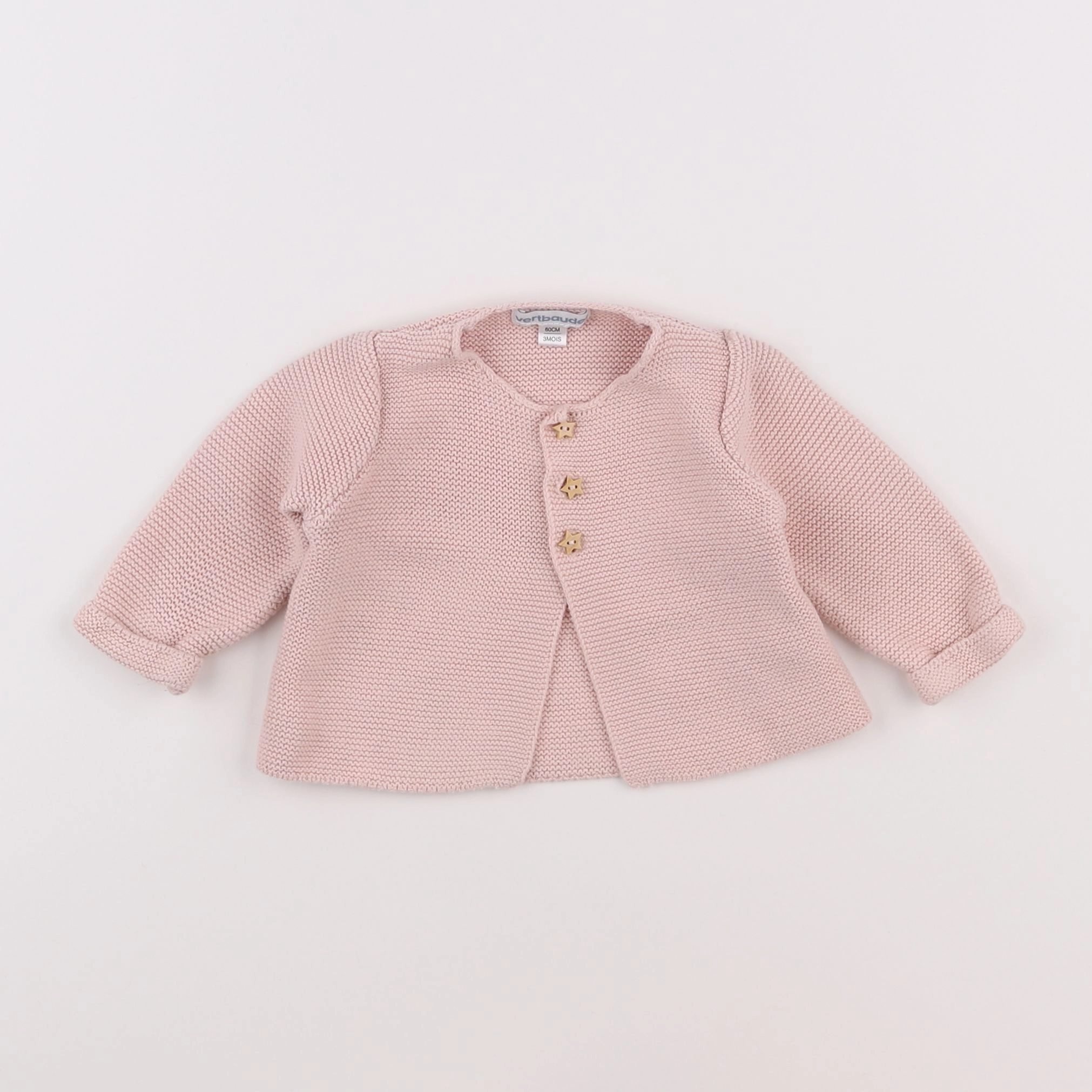 Vertbaudet - gilet rose - 3 mois