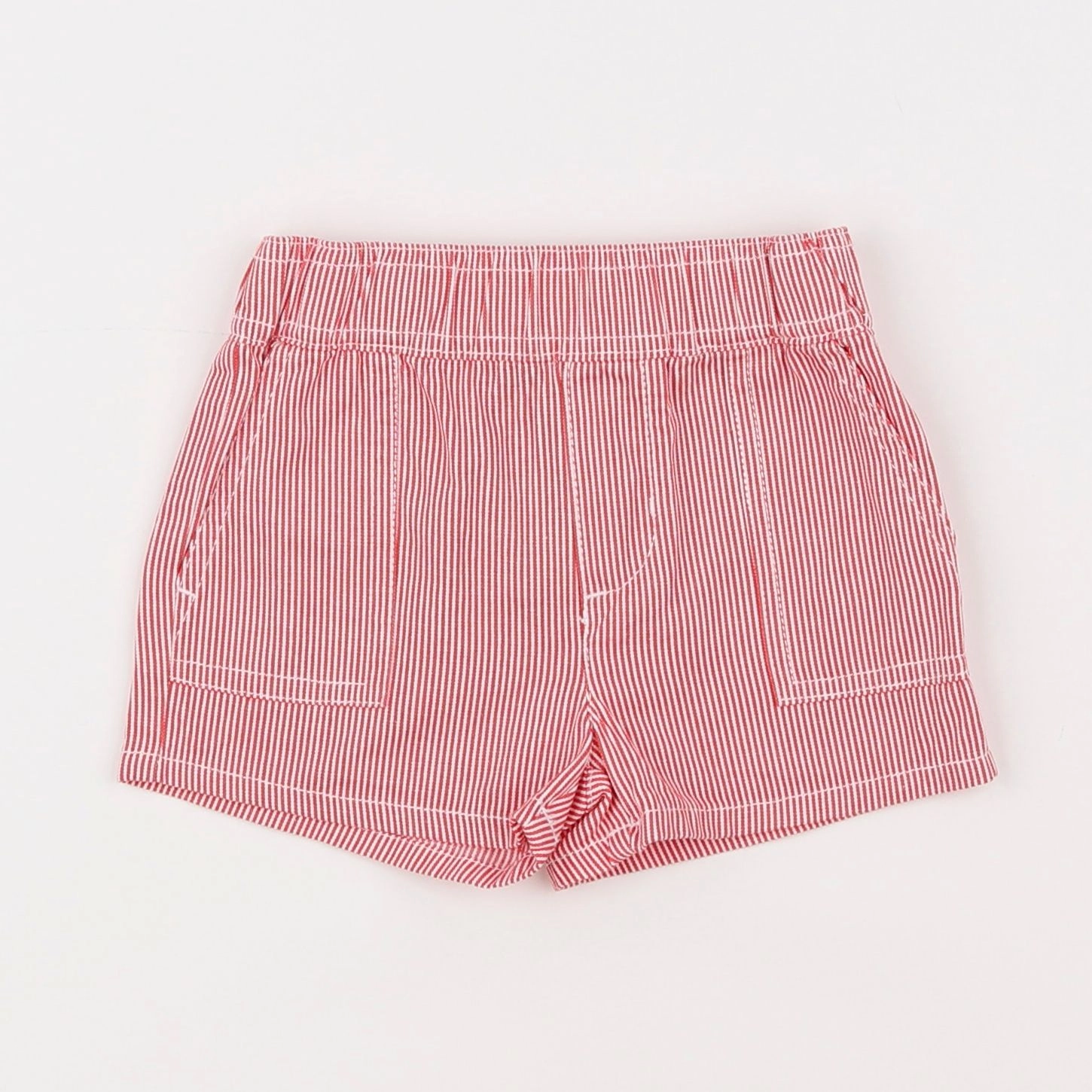 Jacadi - short blanc, rouge - 6 mois