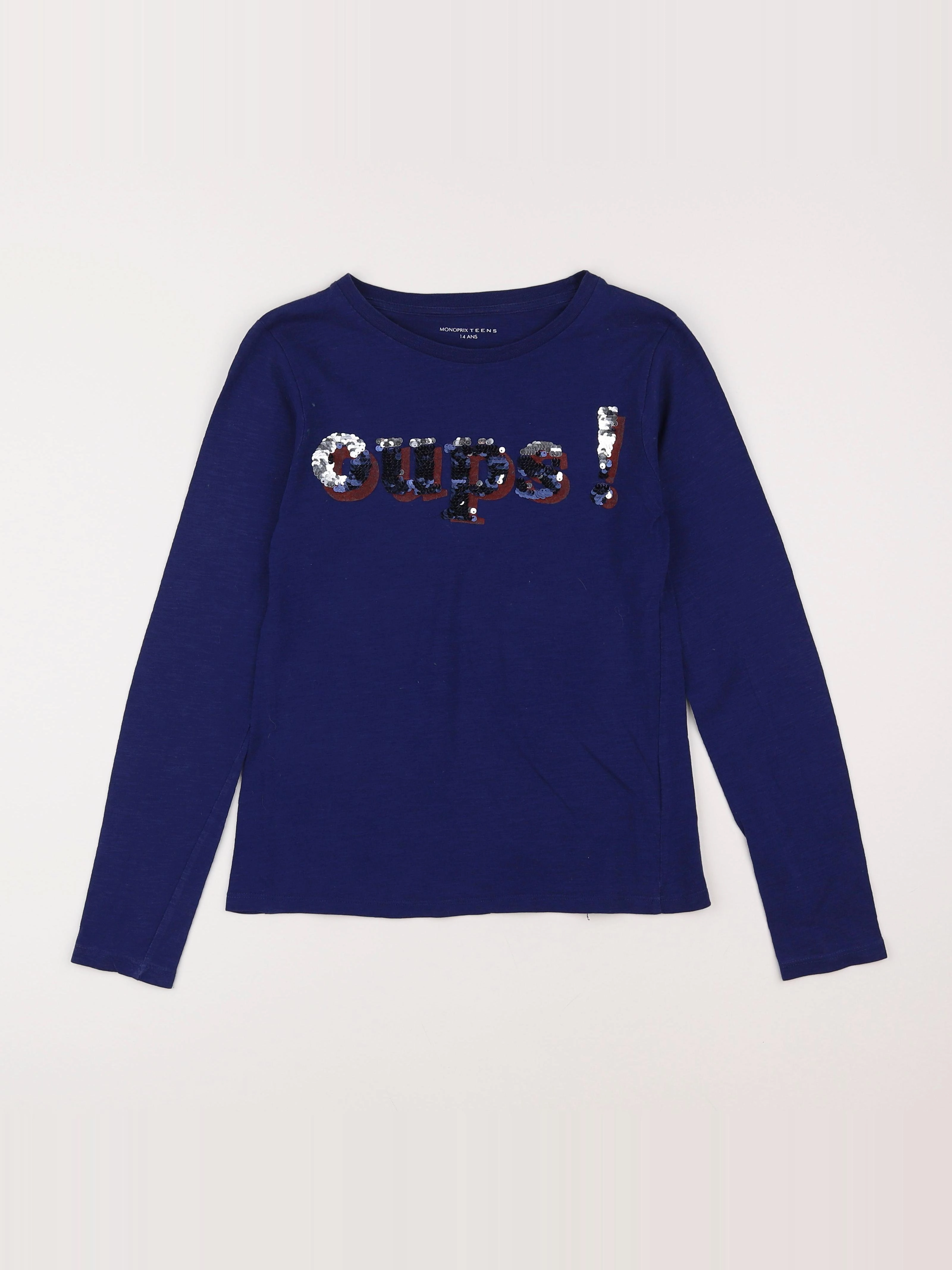 Monoprix - tee-shirt bleu - 14 ans