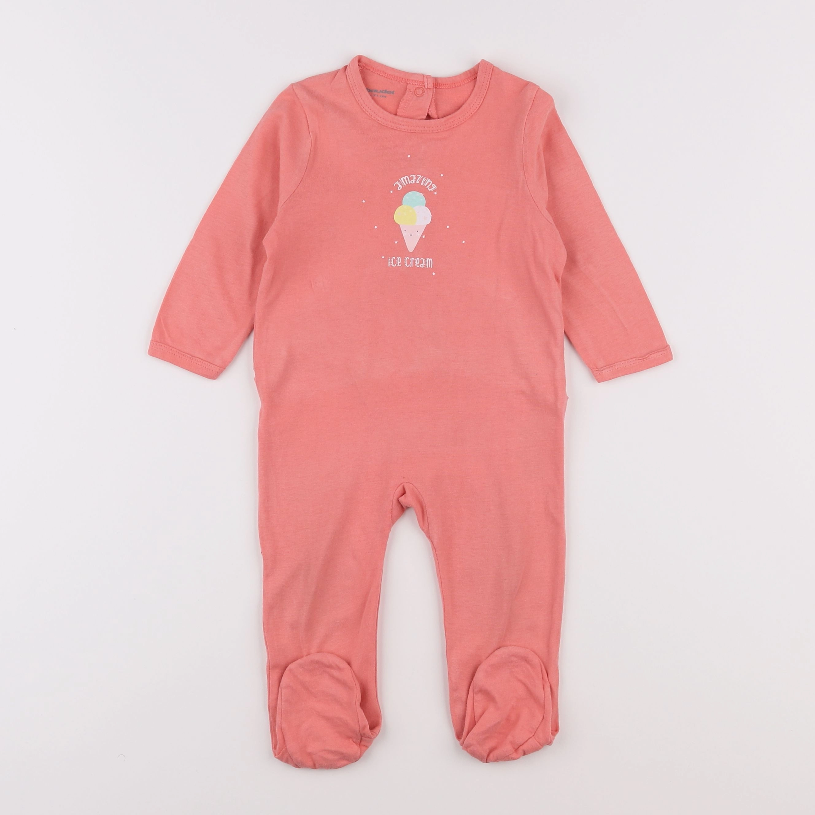 Vertbaudet - pyjama coton rose - 9 mois