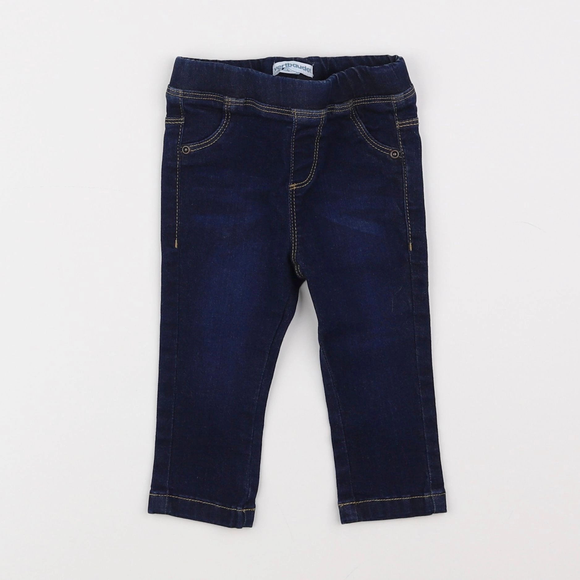 Vertbaudet - jegging bleu - 12 mois