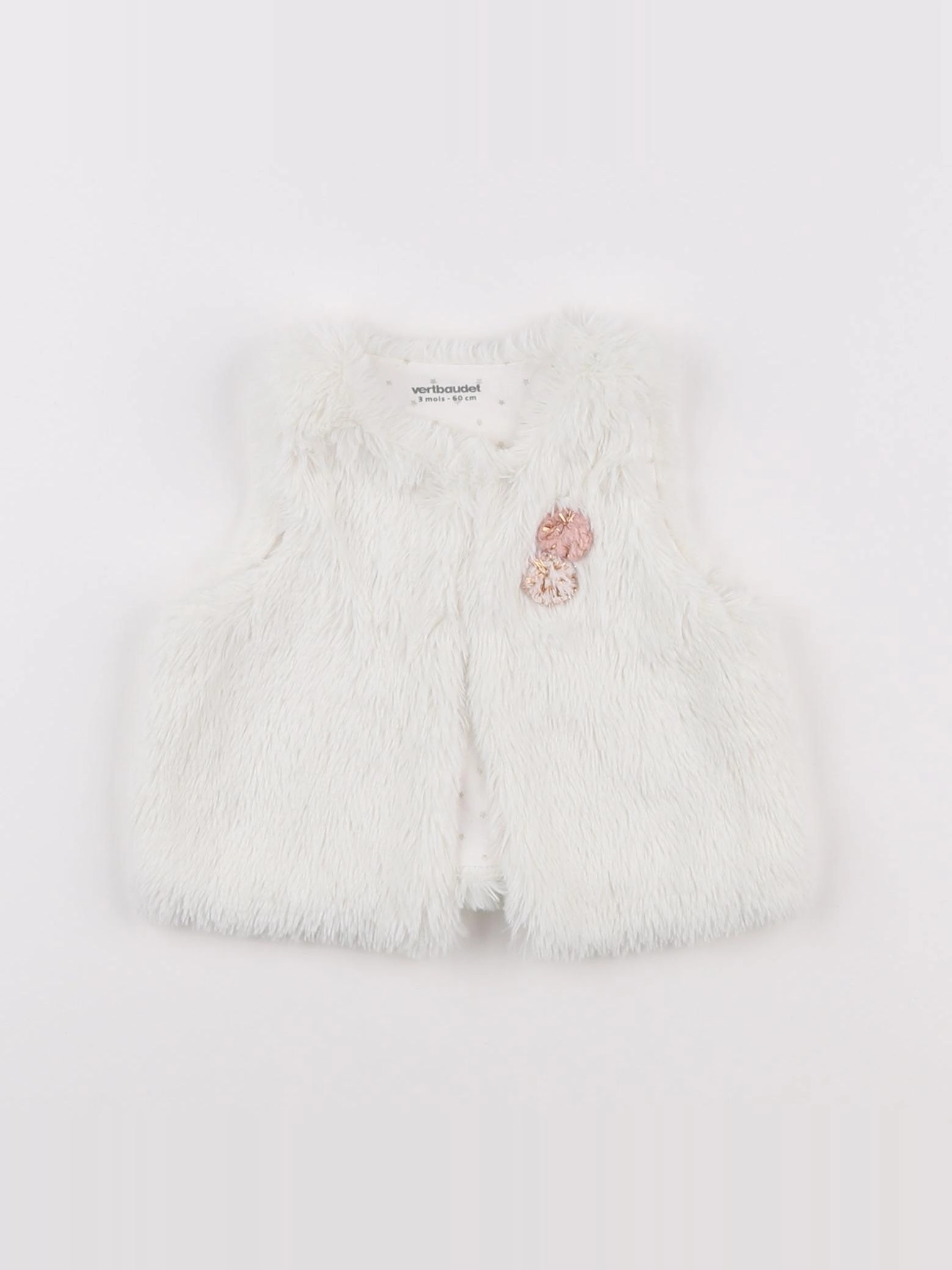Vertbaudet - gilet blanc - 3 mois