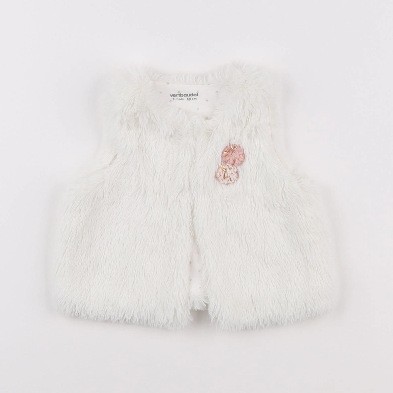 Vertbaudet - gilet blanc - 3 mois