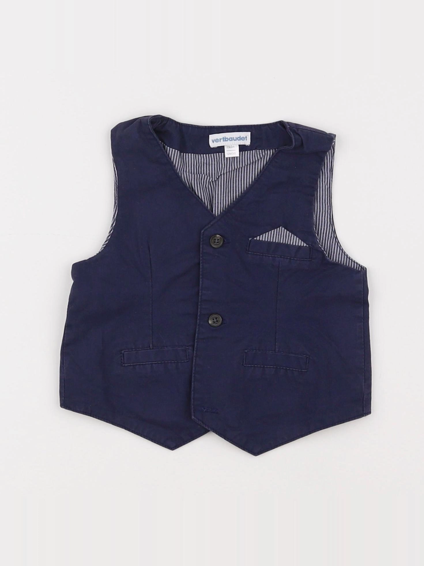 Vertbaudet - gilet bleu - 12 mois