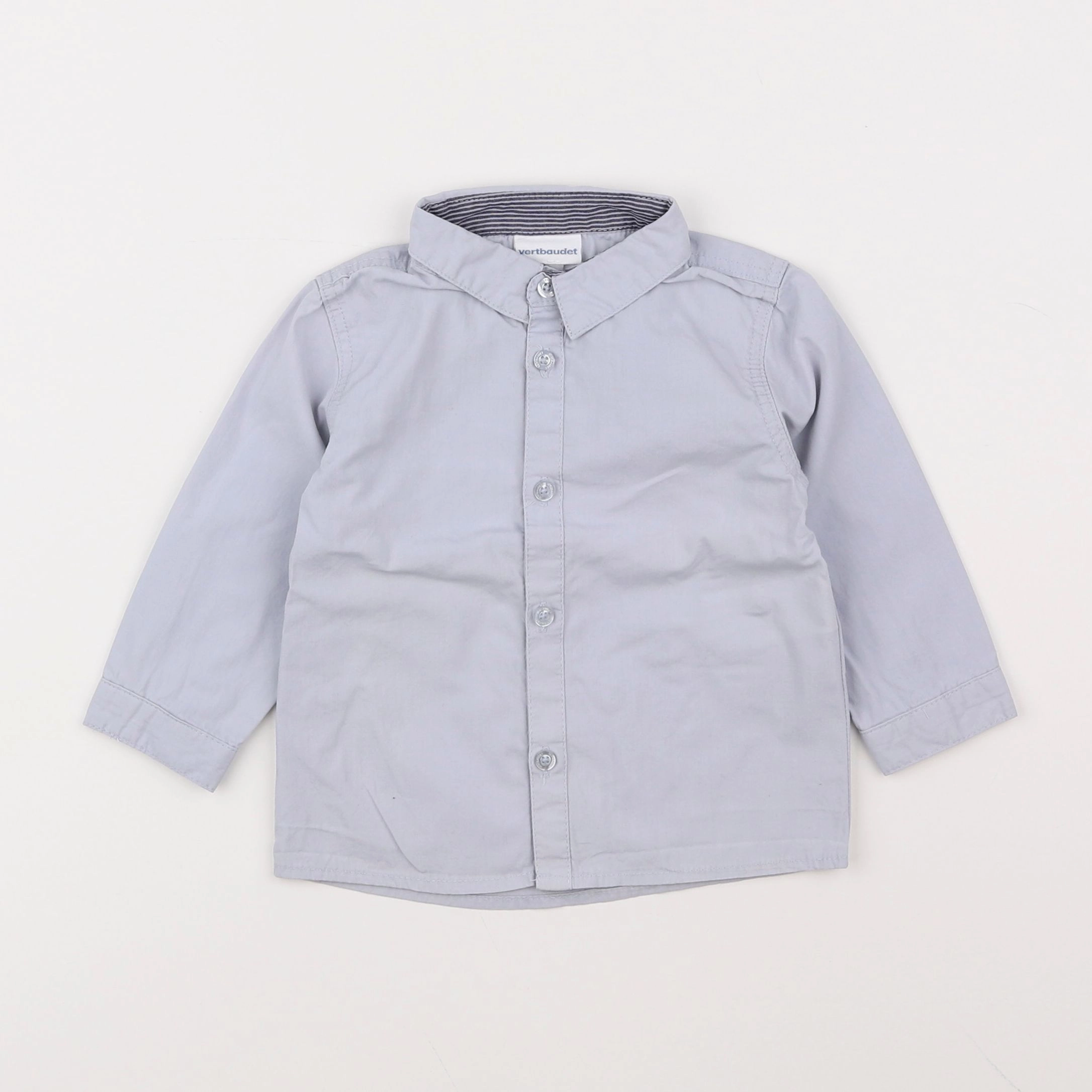 Vertbaudet - chemise gris - 12 mois