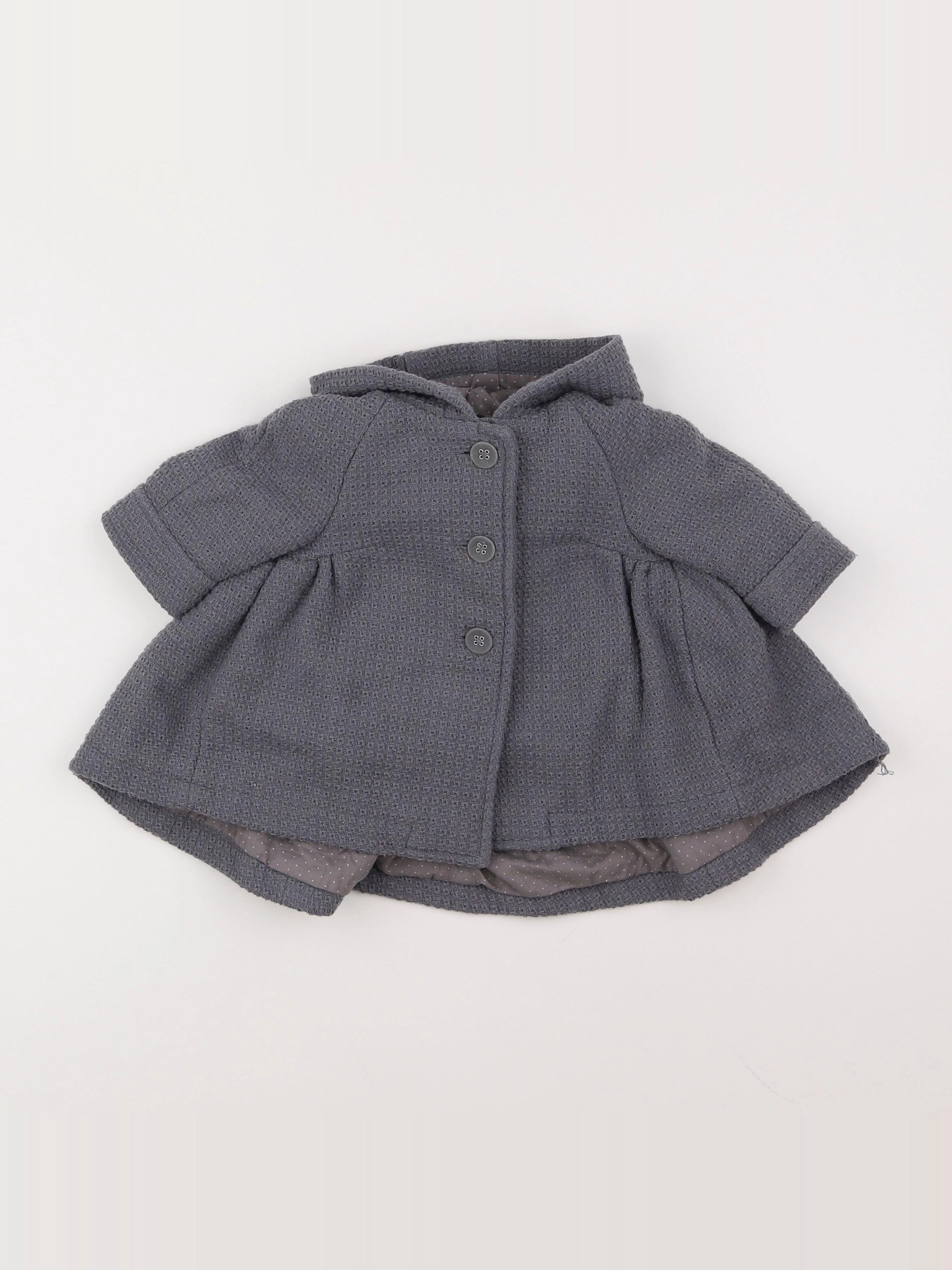 Vertbaudet - manteau gris - 6 mois