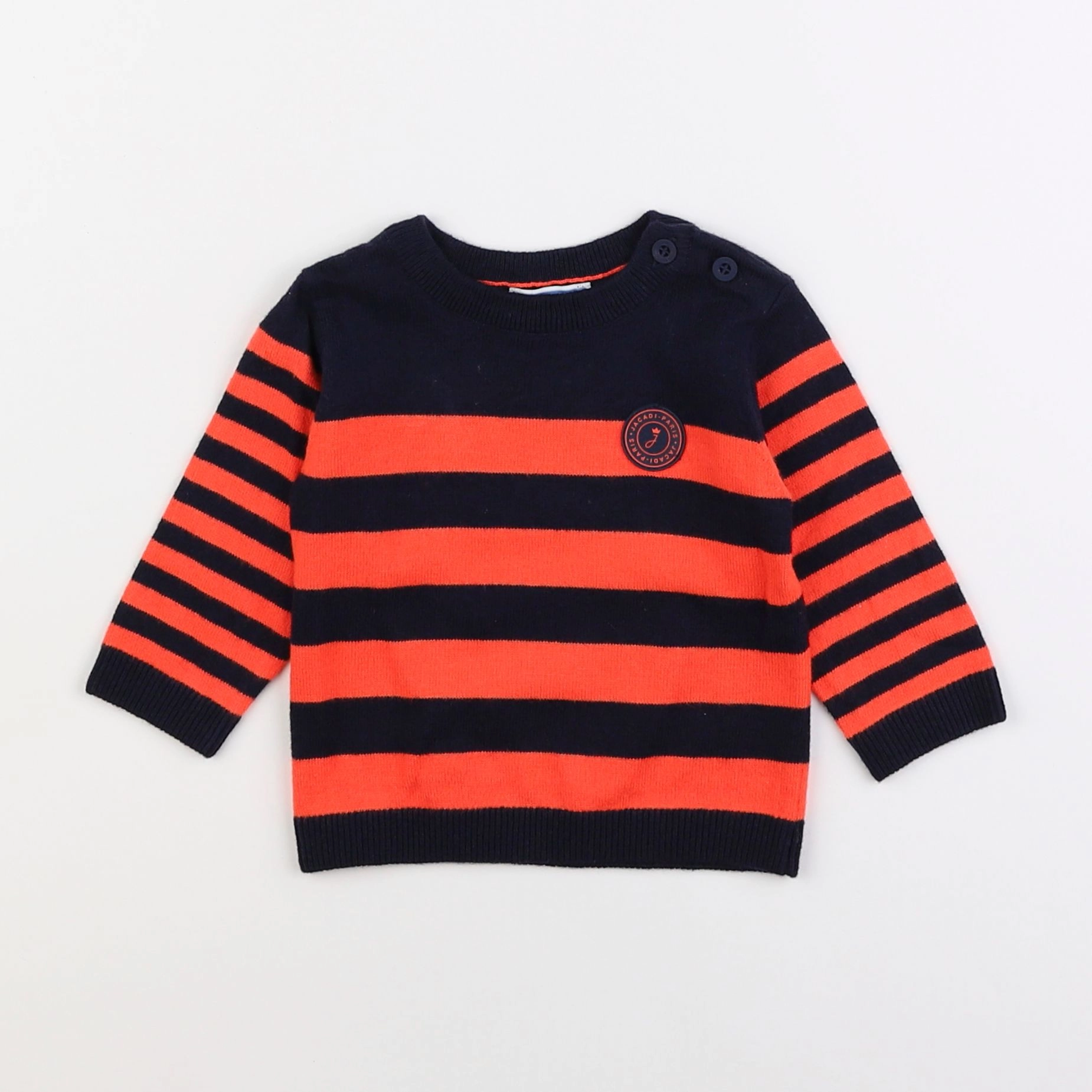 Jacadi - pull bleu, orange - 6 mois