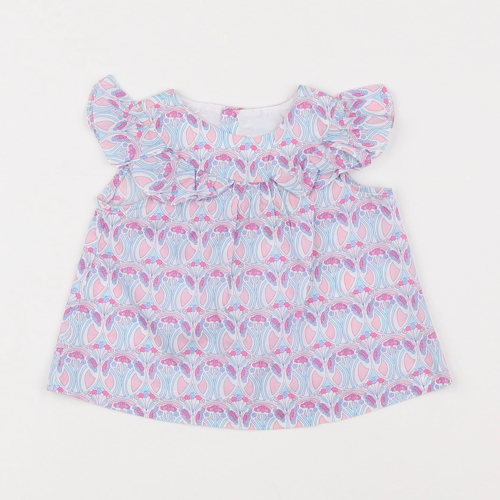 Jacadi - blouse bleu, rose - 6 mois