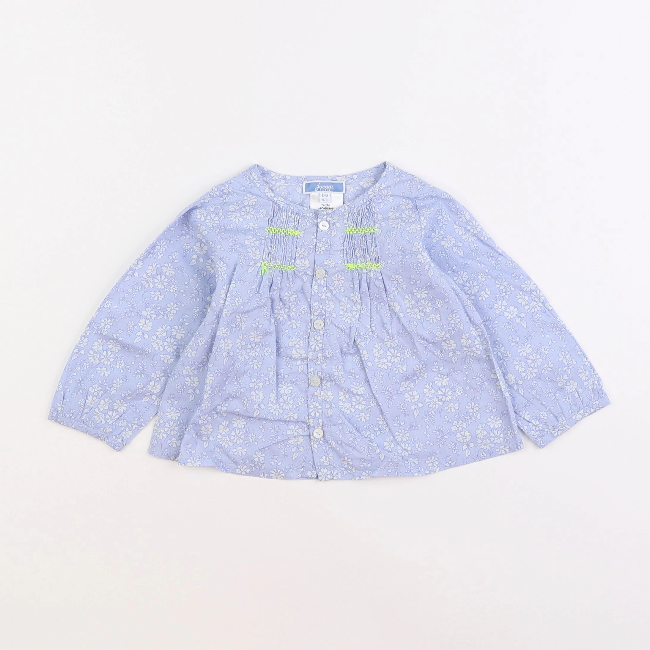 Jacadi - blouse liberty bleu - 12 mois