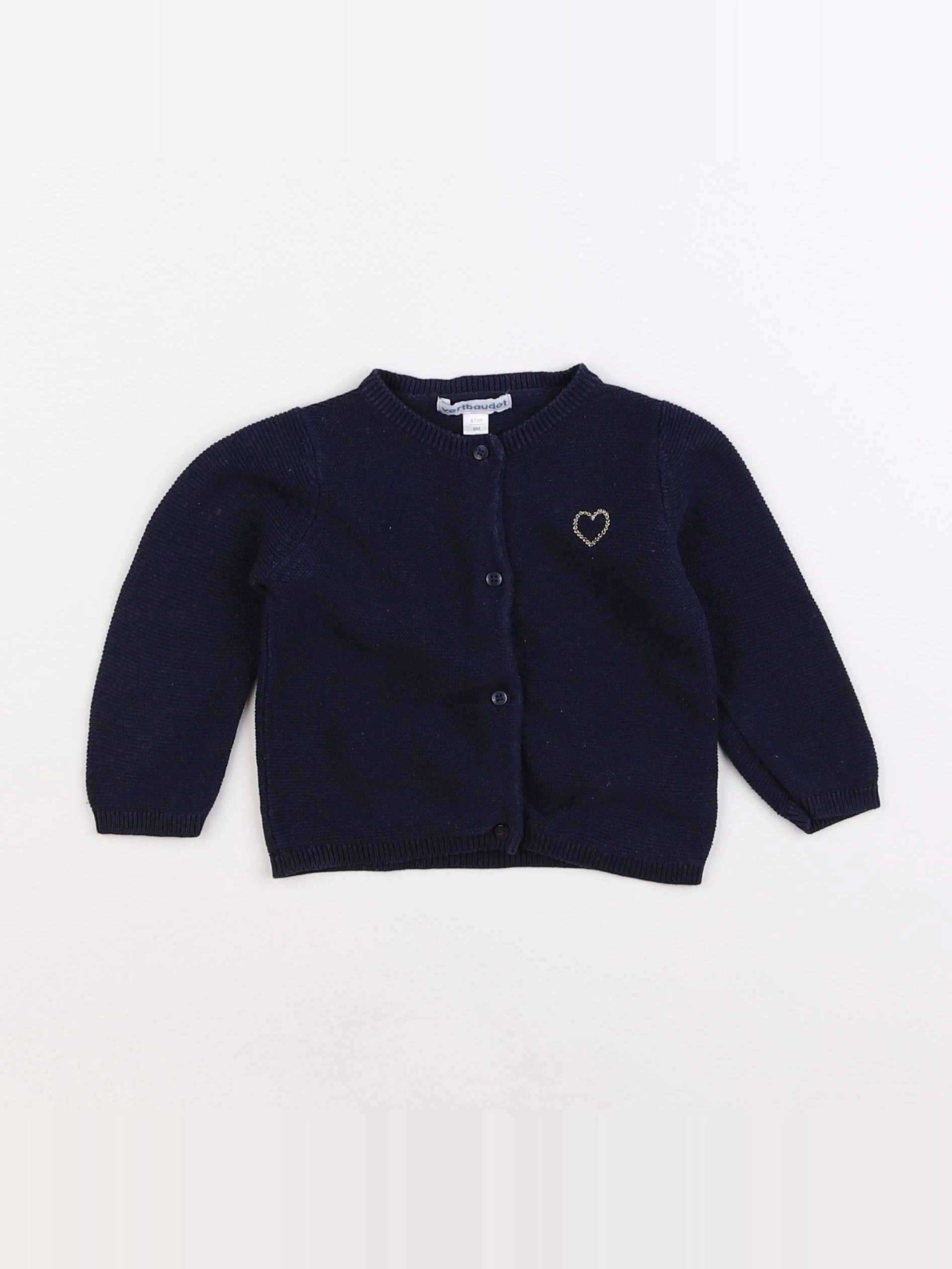 Vertbaudet - gilet bleu - 6 mois