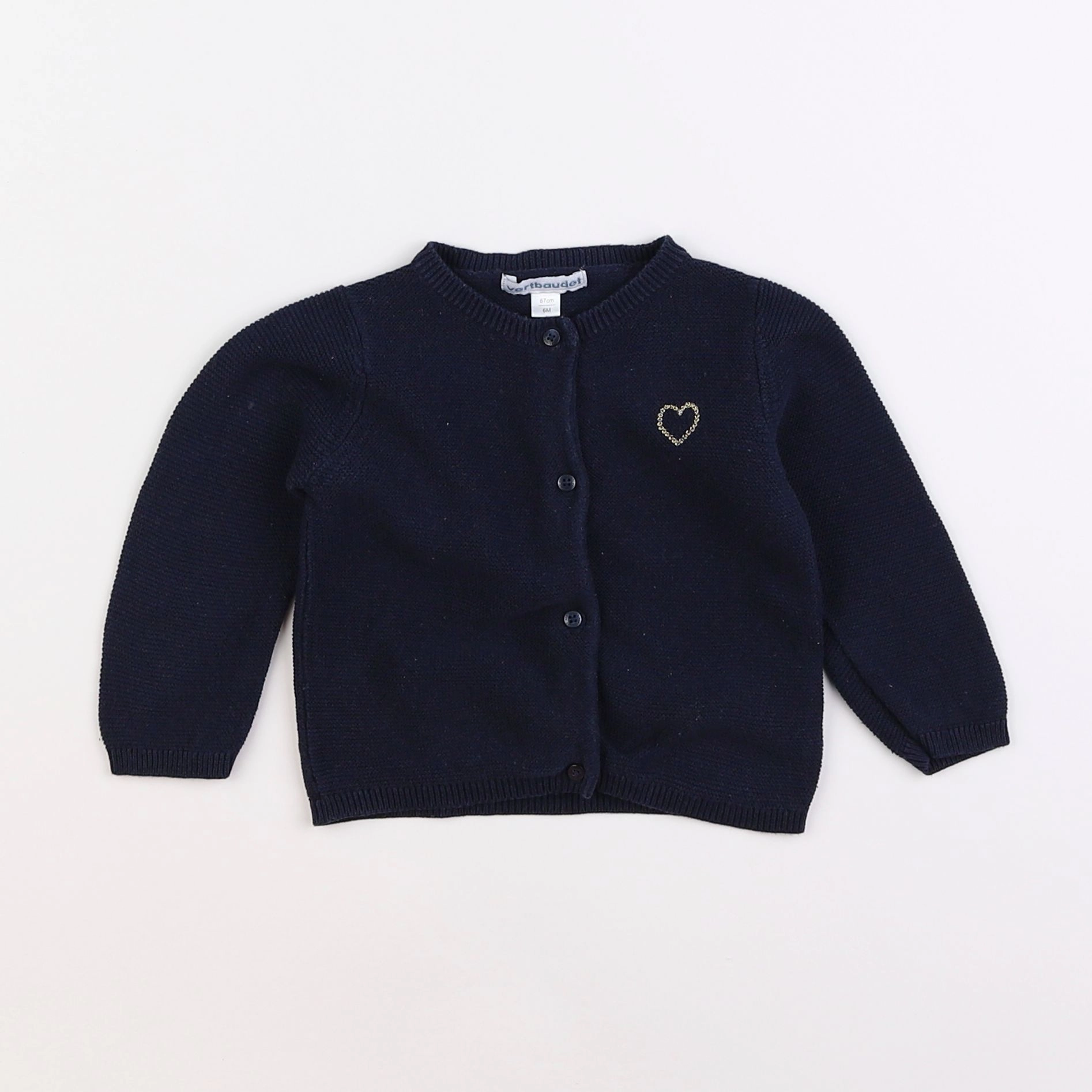 Vertbaudet - gilet bleu - 6 mois