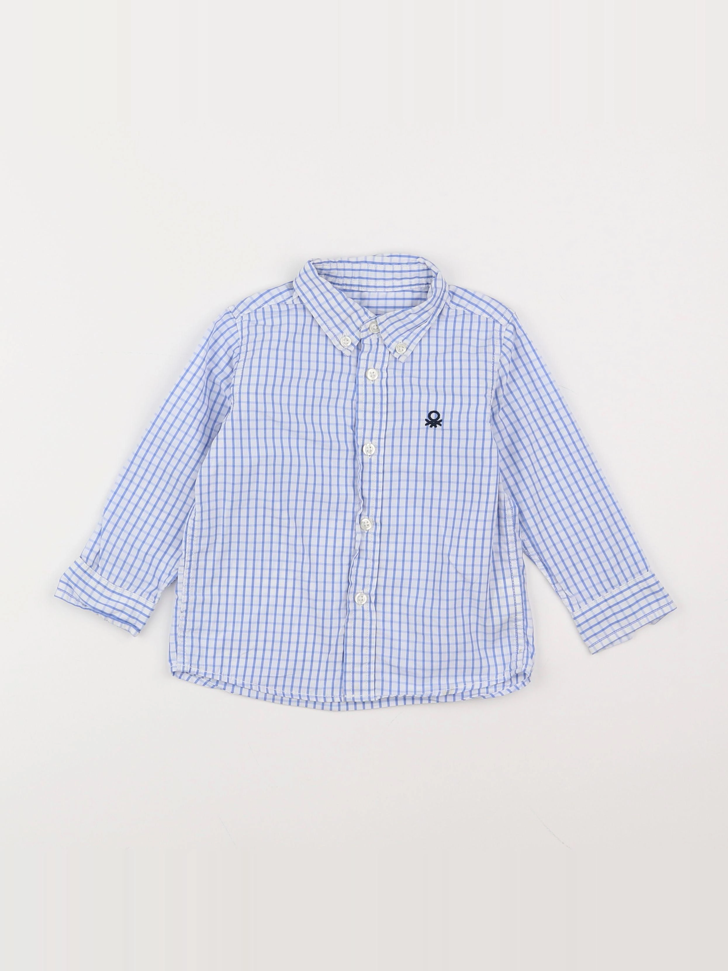 Benetton - chemise bleu - 12 mois