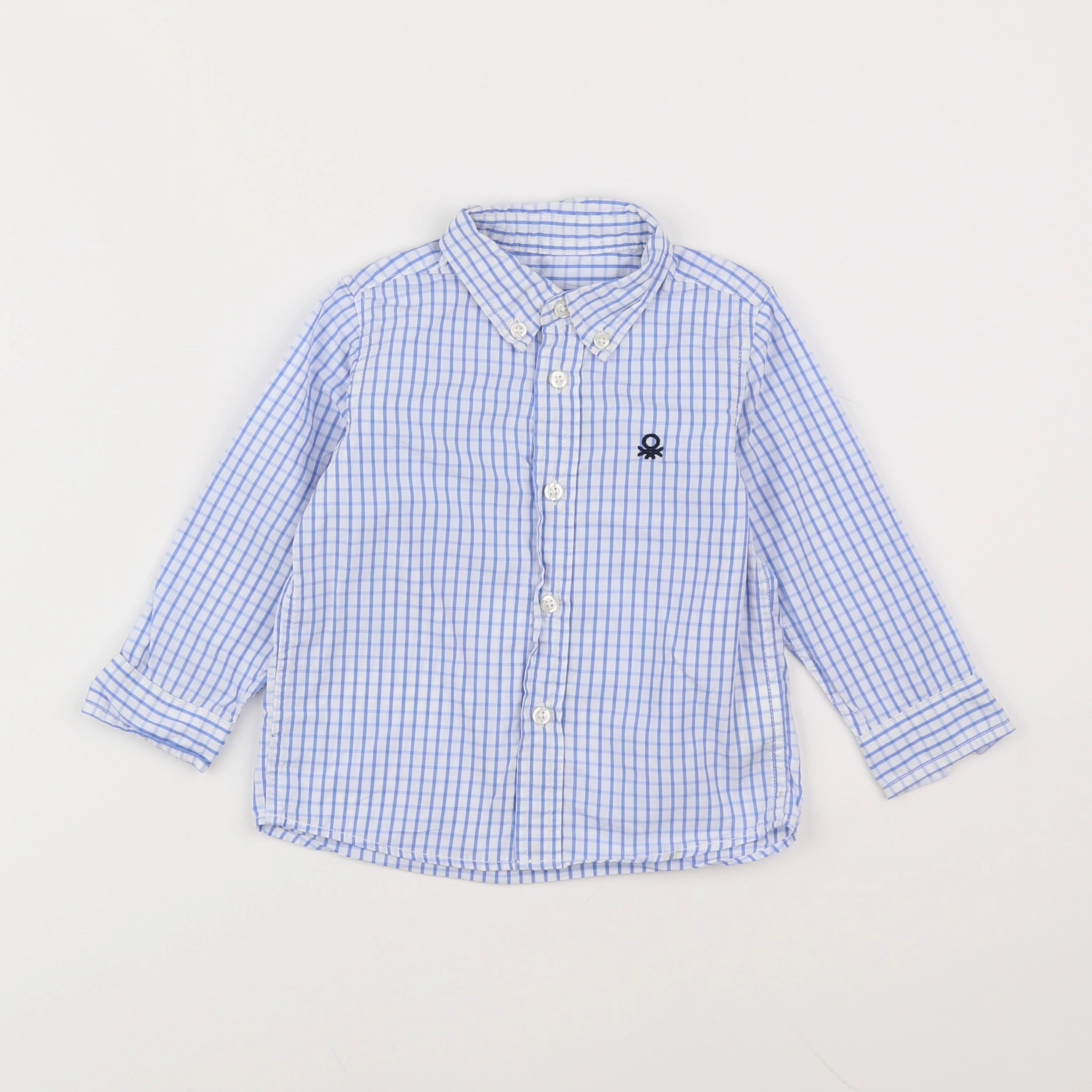 Benetton - chemise bleu - 12 mois