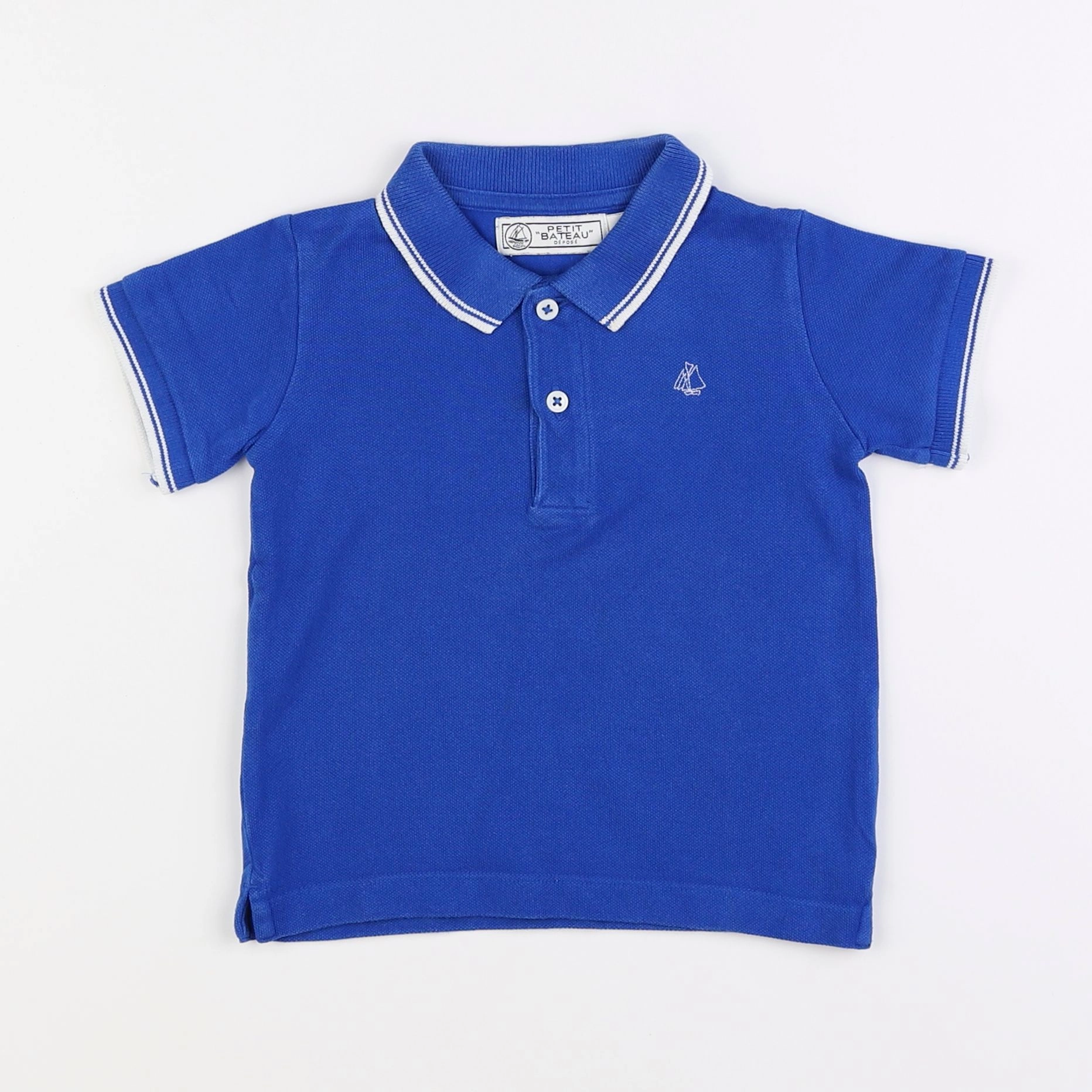 Petit Bateau - polo bleu - 2 ans