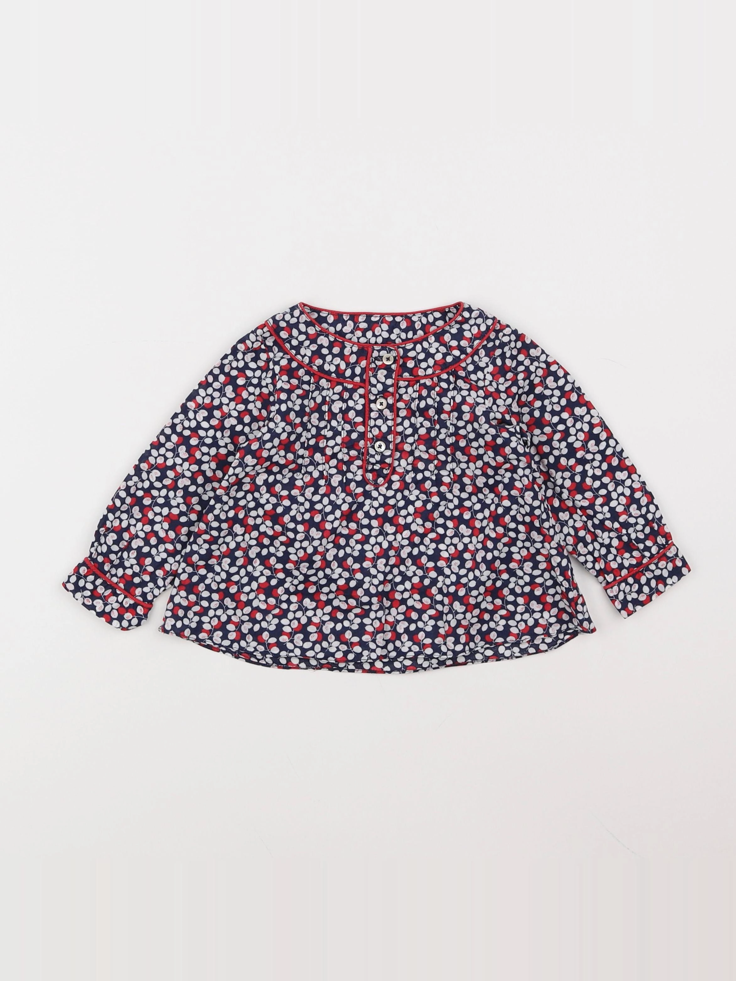 Jacadi - blouse liberty bleu - 6 mois