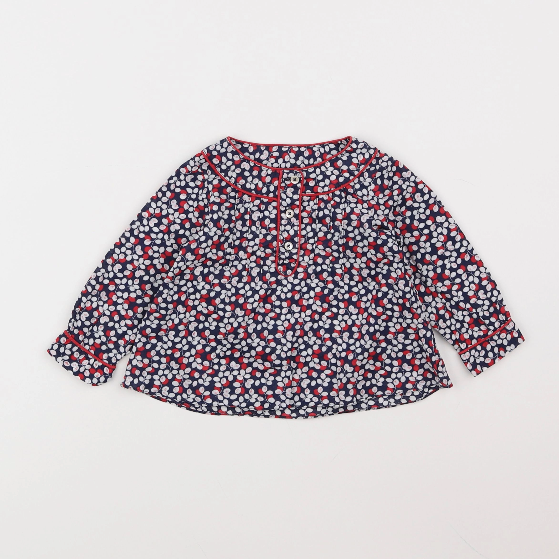 Jacadi - blouse liberty bleu - 6 mois