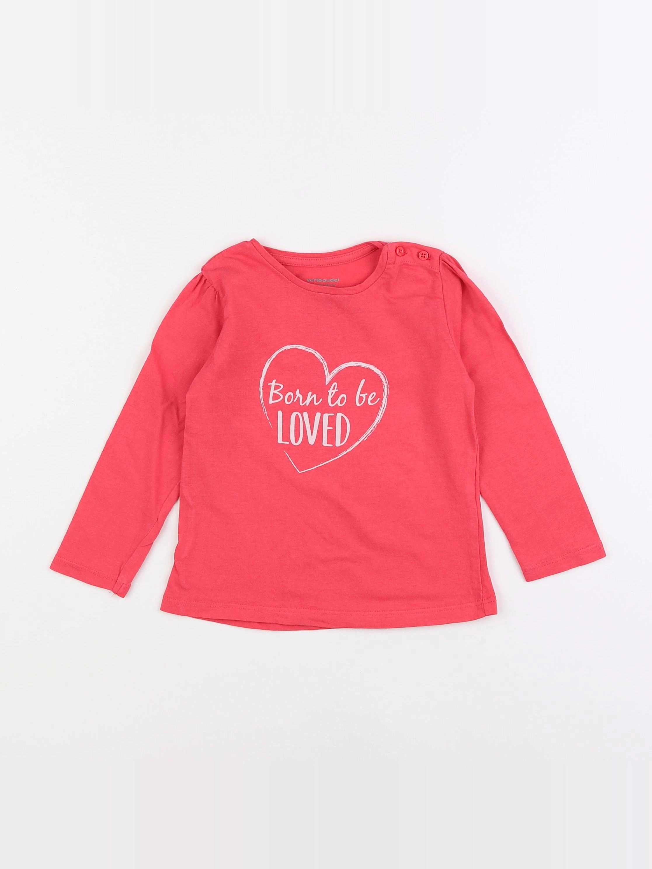 Vertbaudet - tee-shirt rose - 2 ans