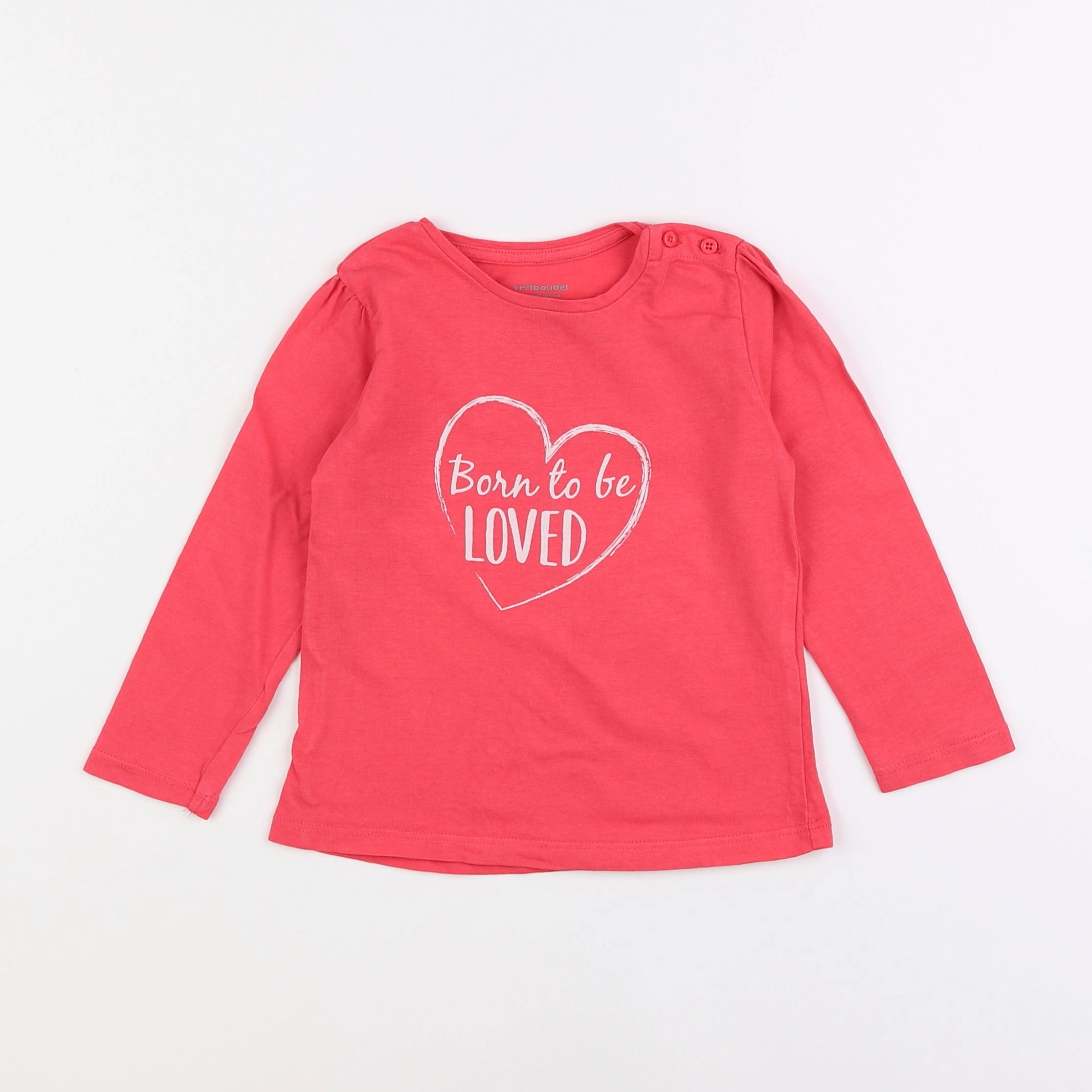 Vertbaudet - tee-shirt rose - 2 ans