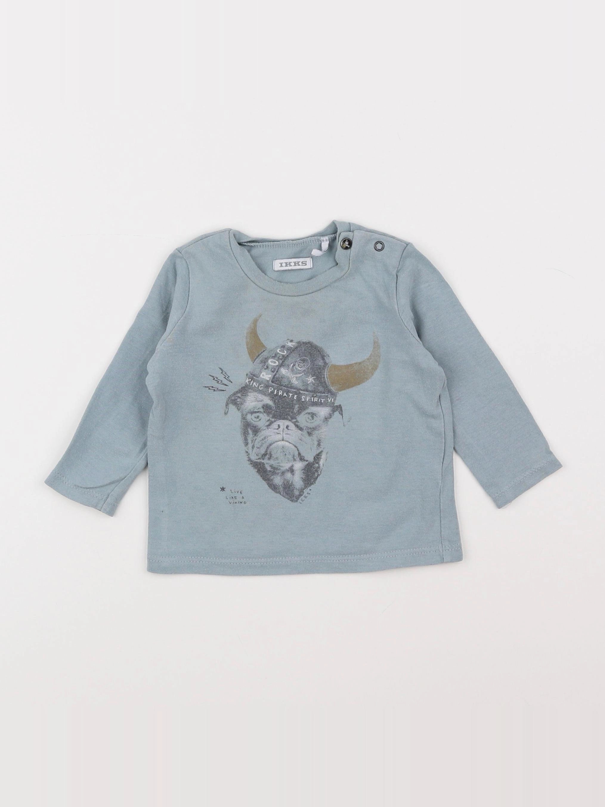 IKKS - tee-shirt bleu - 6 mois