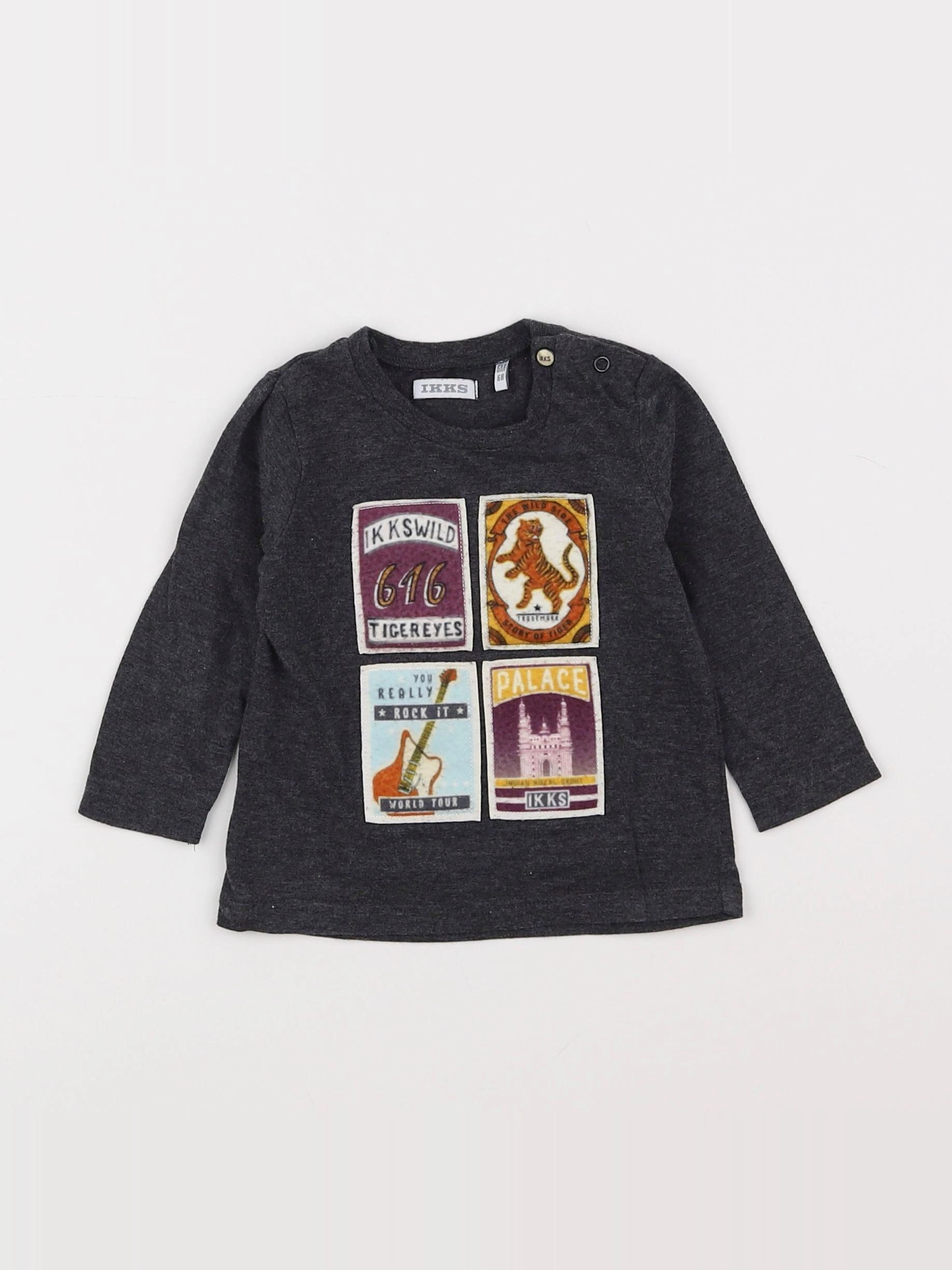 IKKS - tee-shirt gris - 6 mois