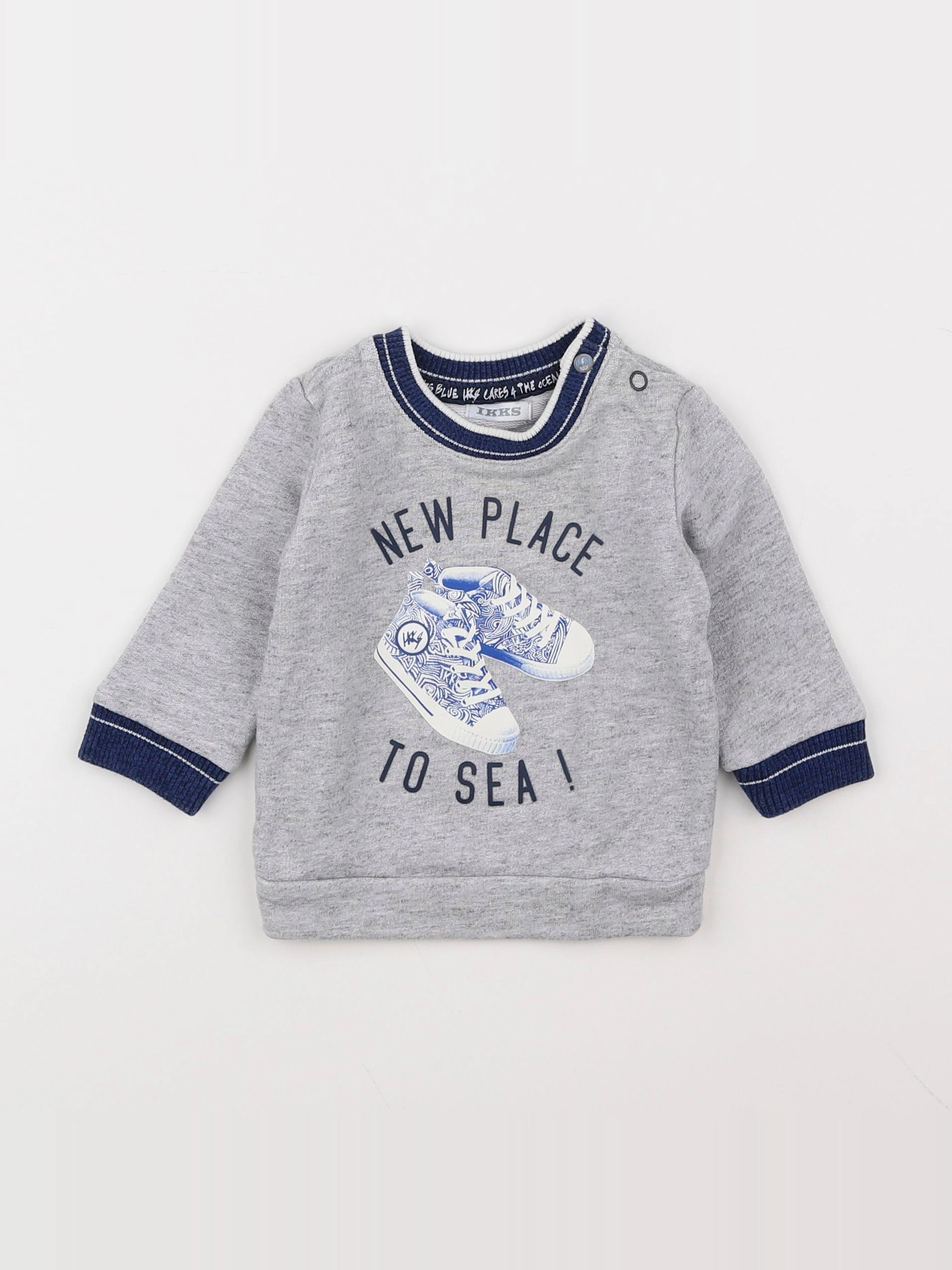 IKKS - sweat gris - 6 mois