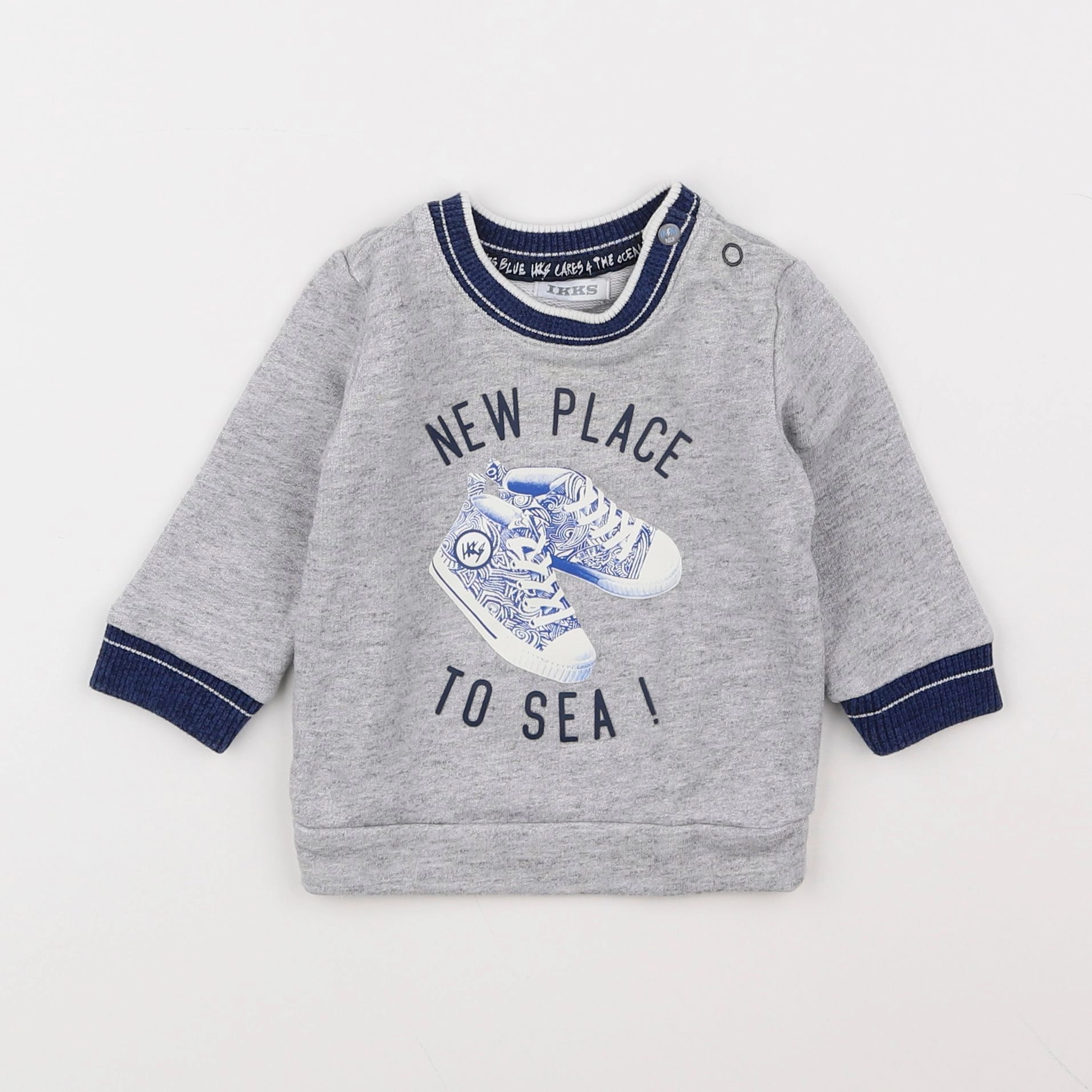 IKKS - sweat gris - 6 mois