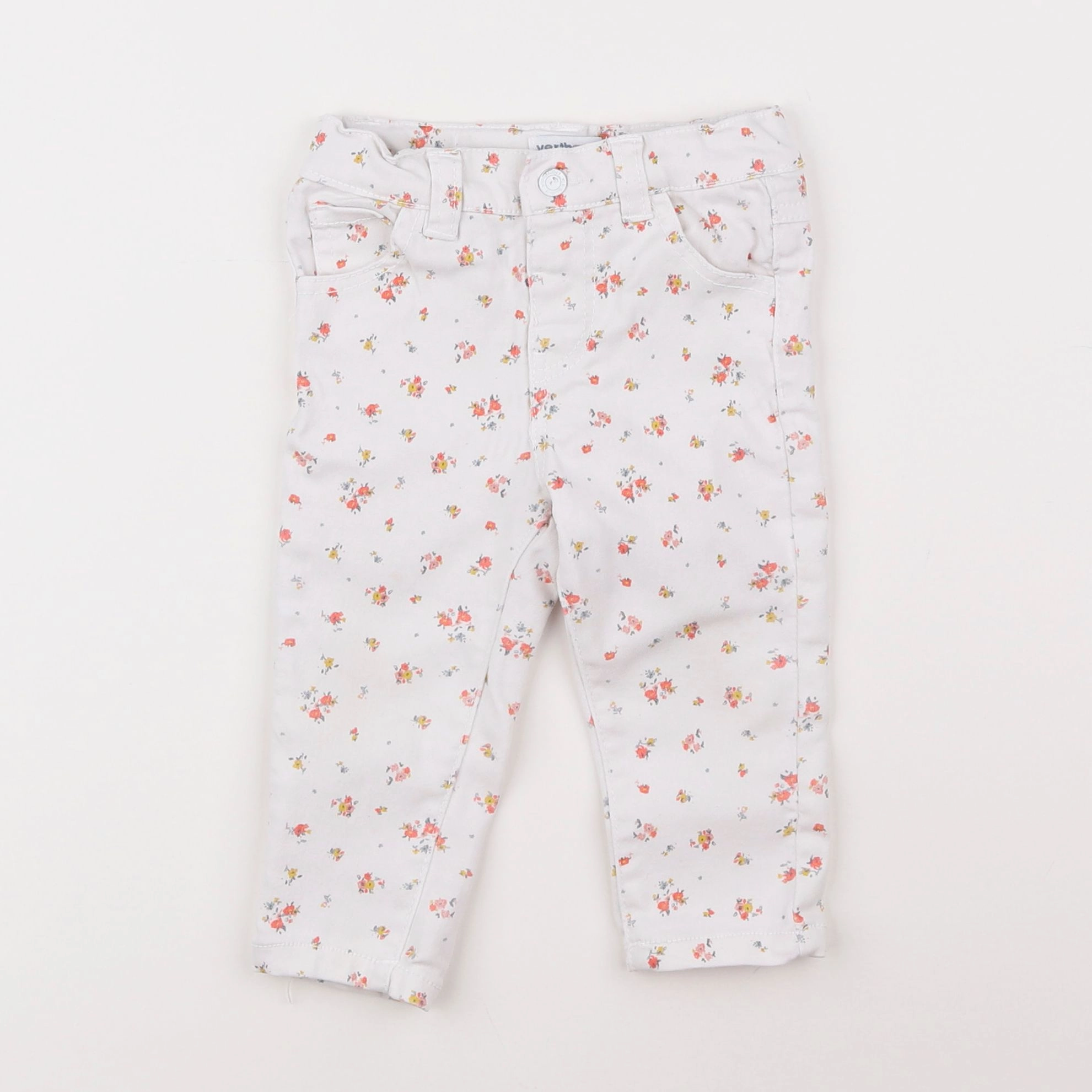 Vertbaudet - pantalon blanc - 12 mois