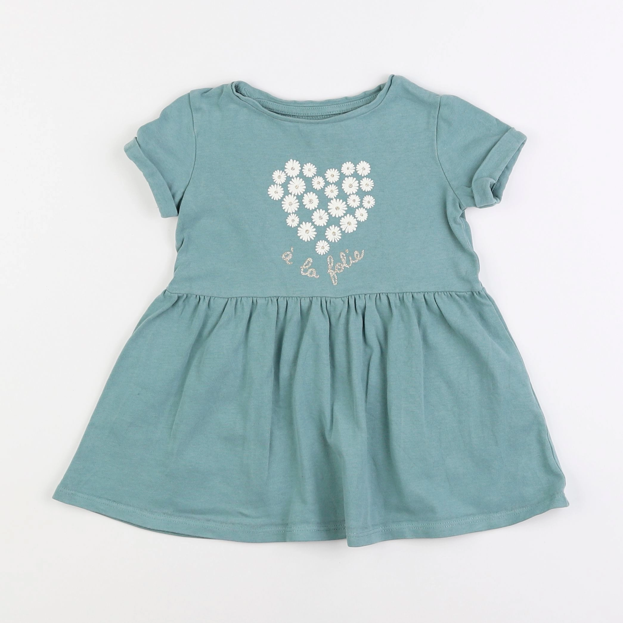 Vertbaudet - robe vert - 2 ans