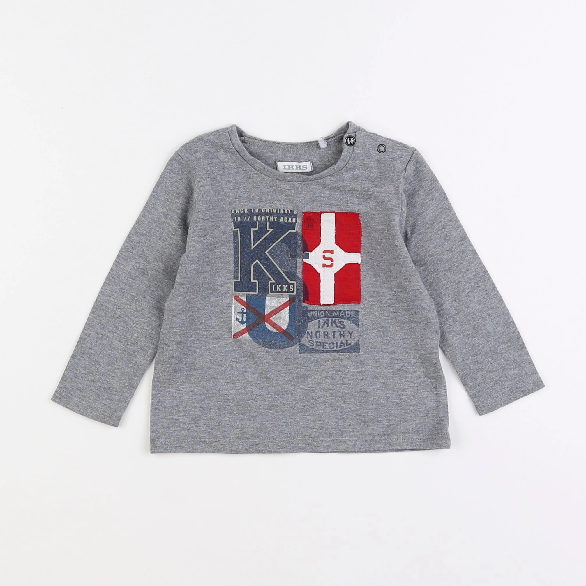 IKKS - tee-shirt gris - 12 mois