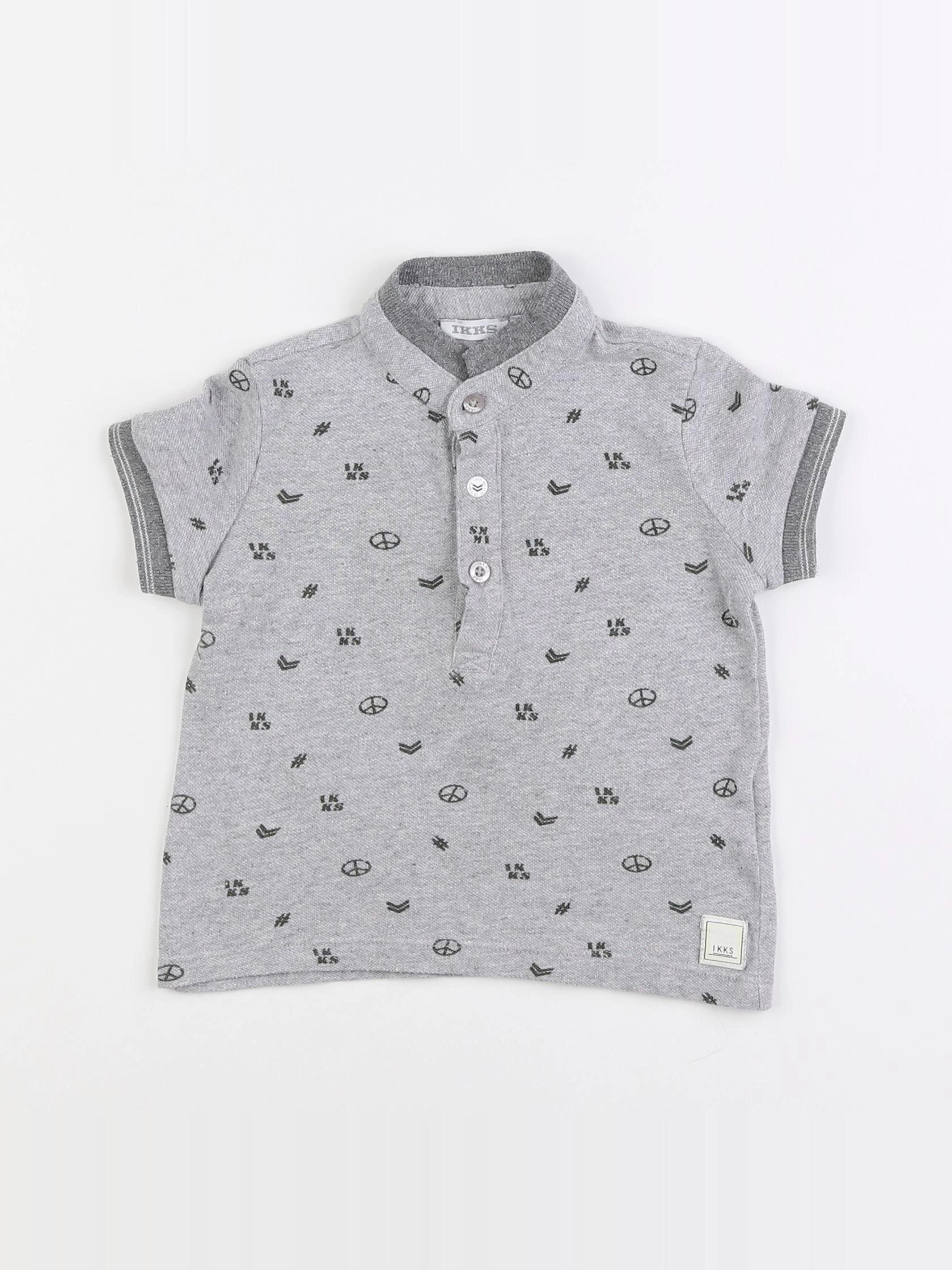 IKKS - polo gris - 12 mois