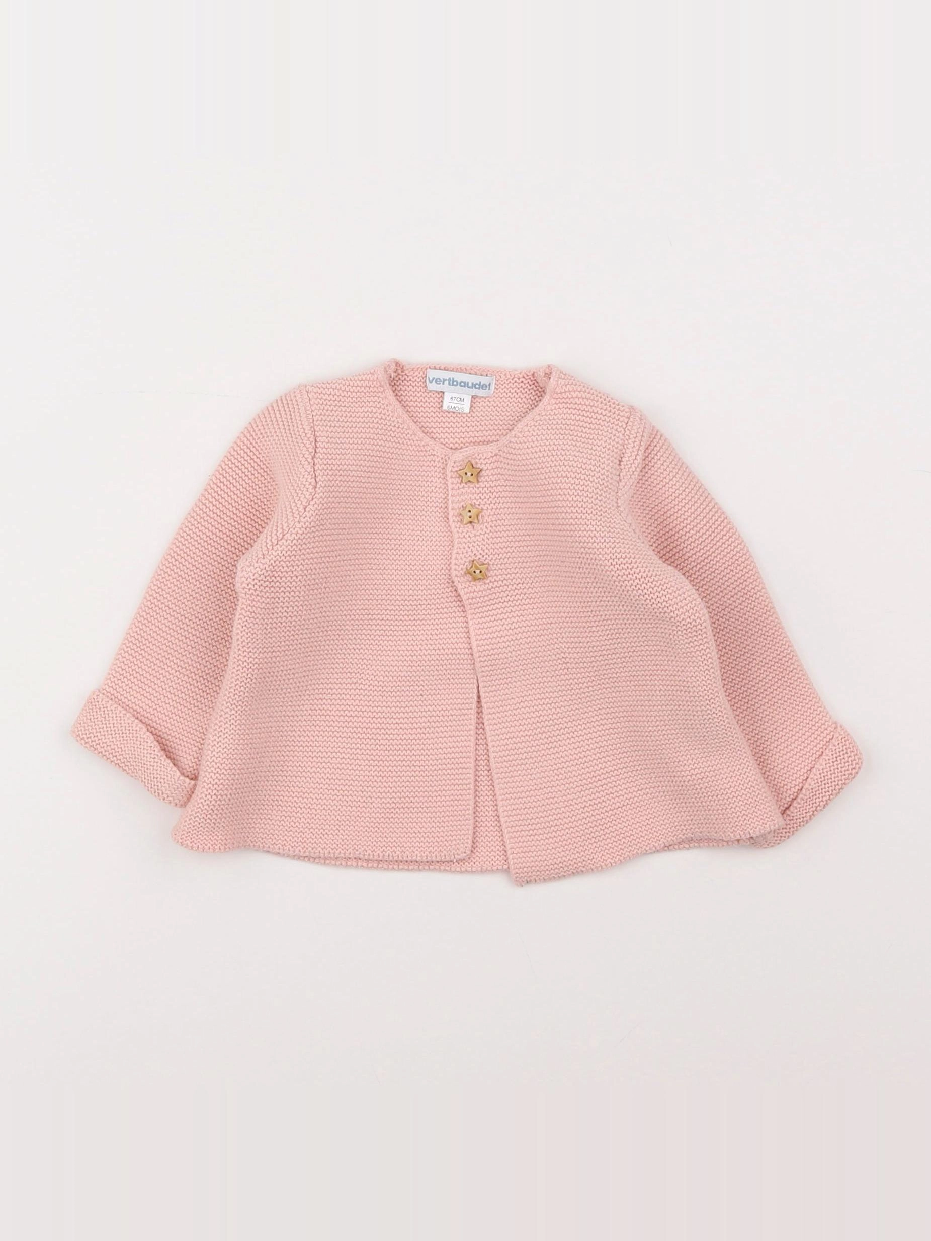 Vertbaudet - gilet rose - 6 mois