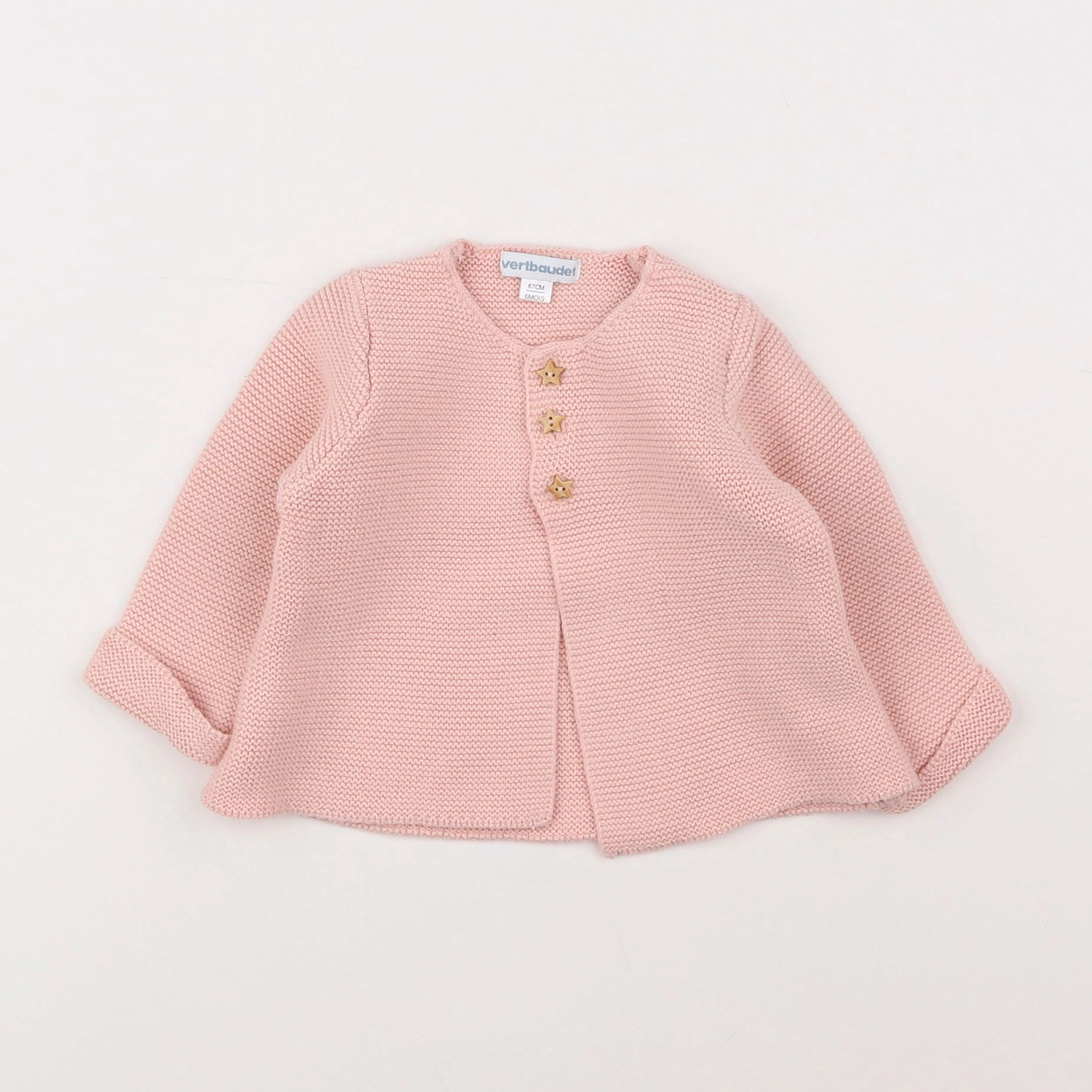 Vertbaudet - gilet rose - 6 mois