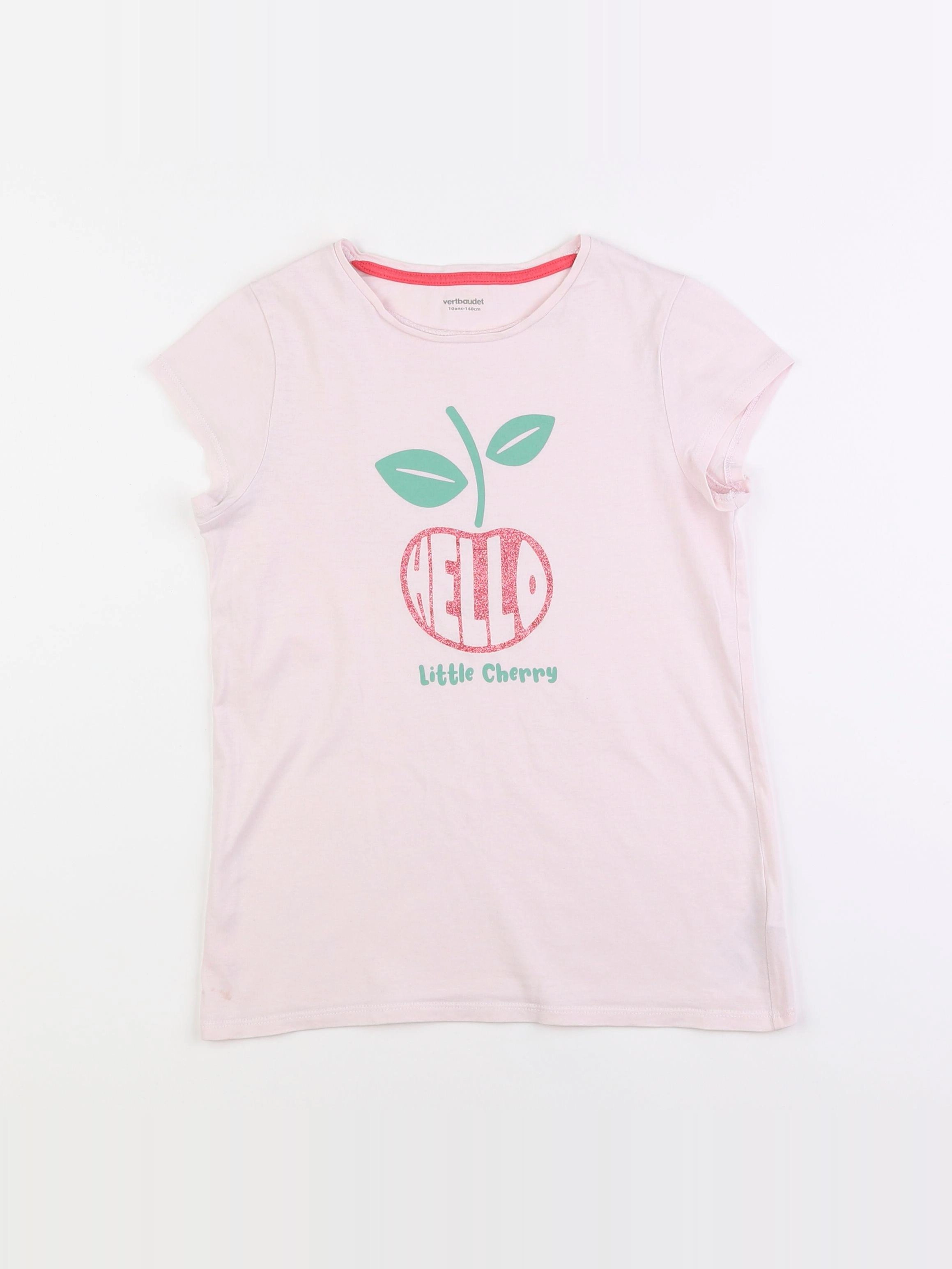 Vertbaudet - tee-shirt rose - 10 ans